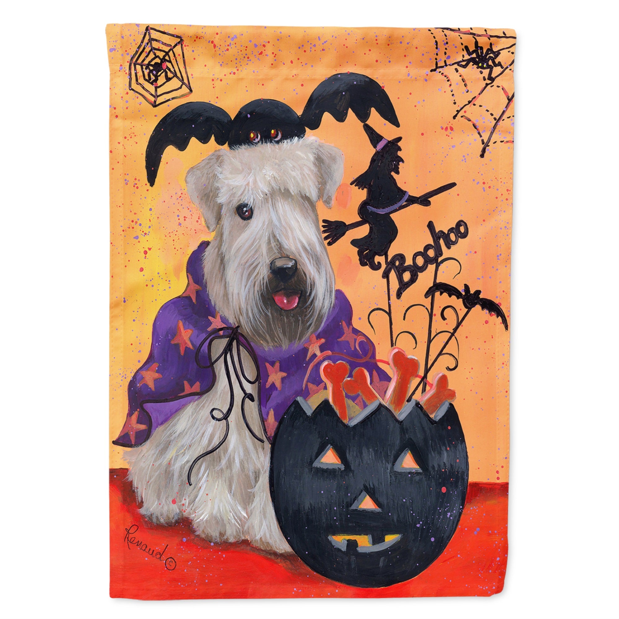 Wheaten Terrier Halloween Flag Garden Size