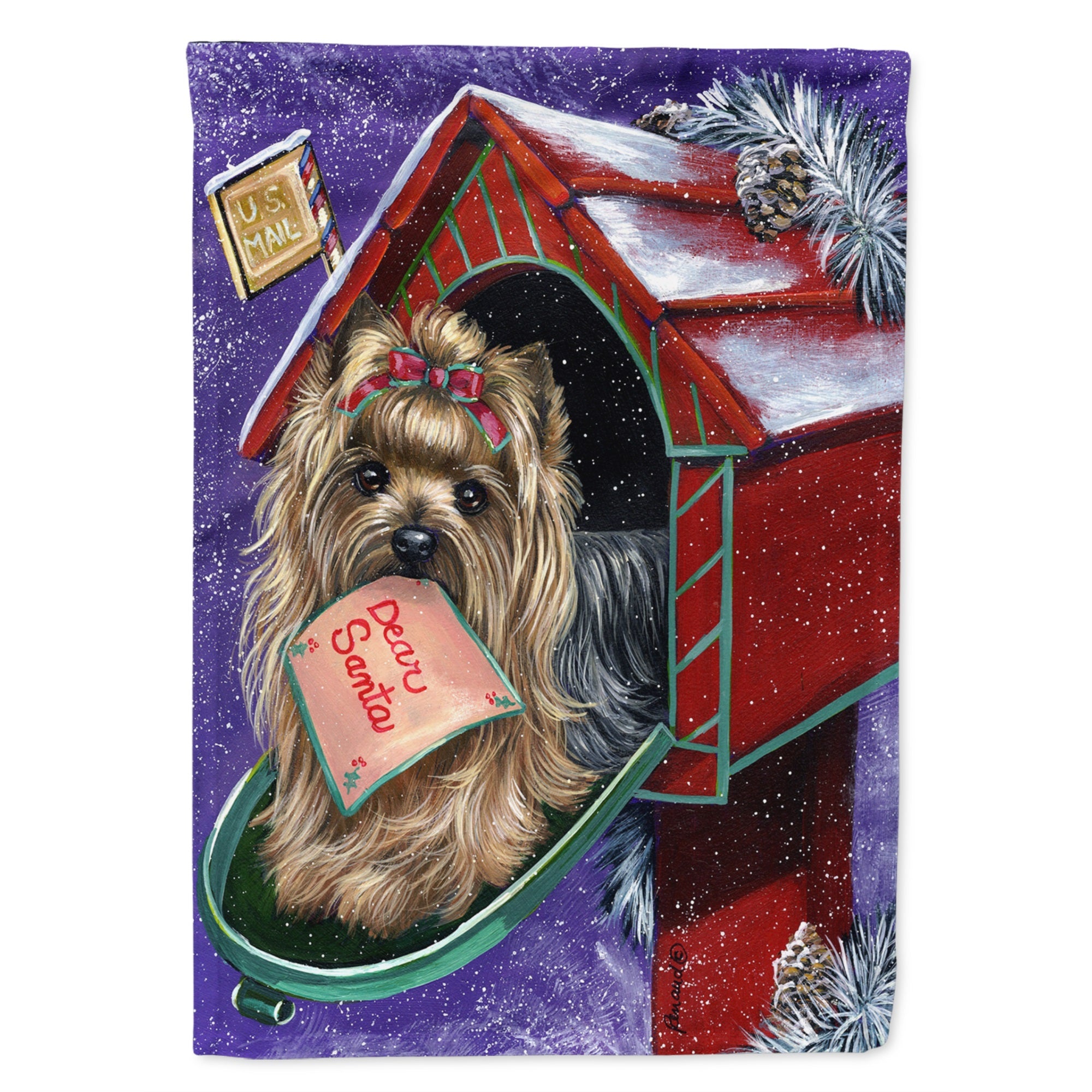 Yorkie Christmas Letter To Santa Flag Garden Size