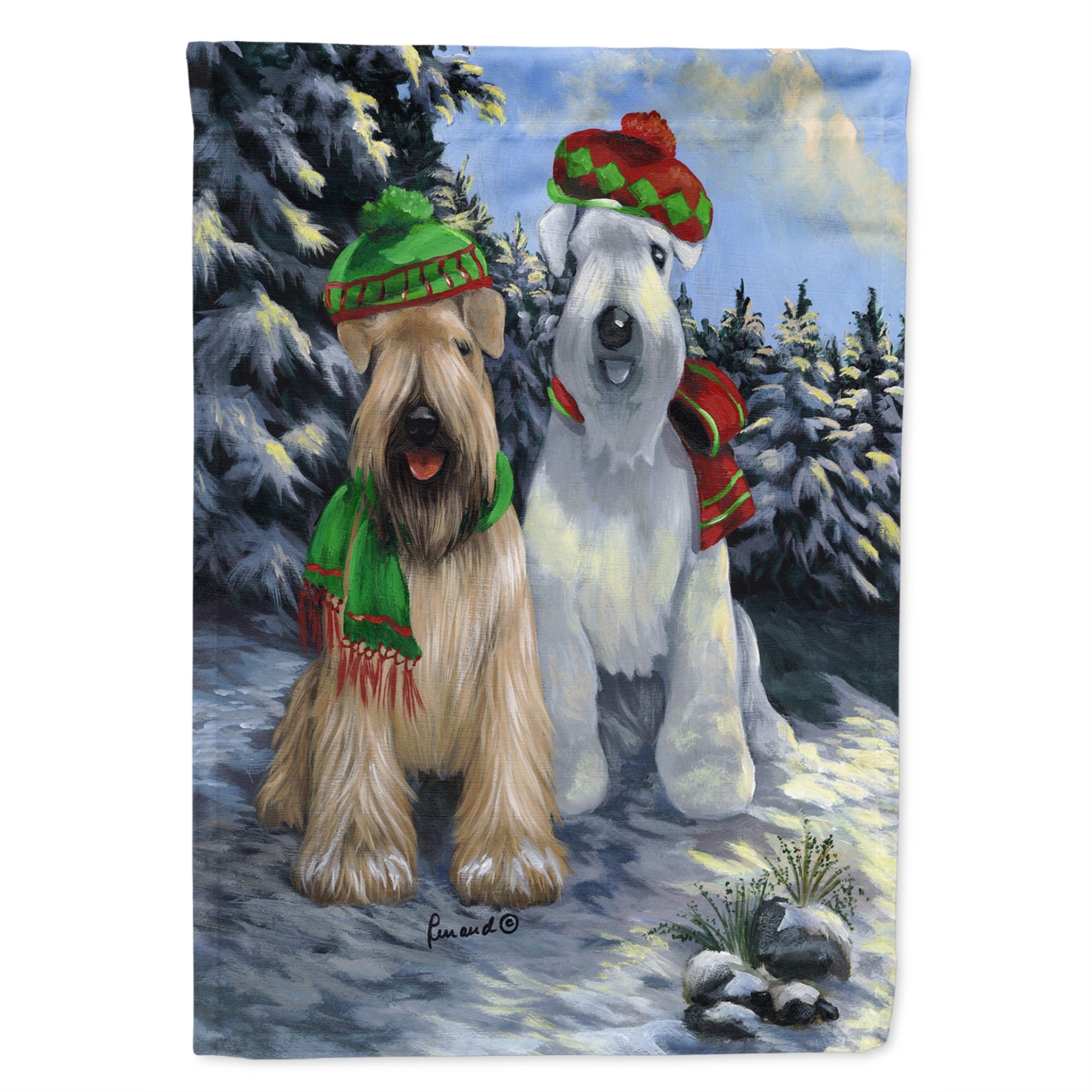 Wheaten Terrier Christmas Snowdog Flag Garden Size