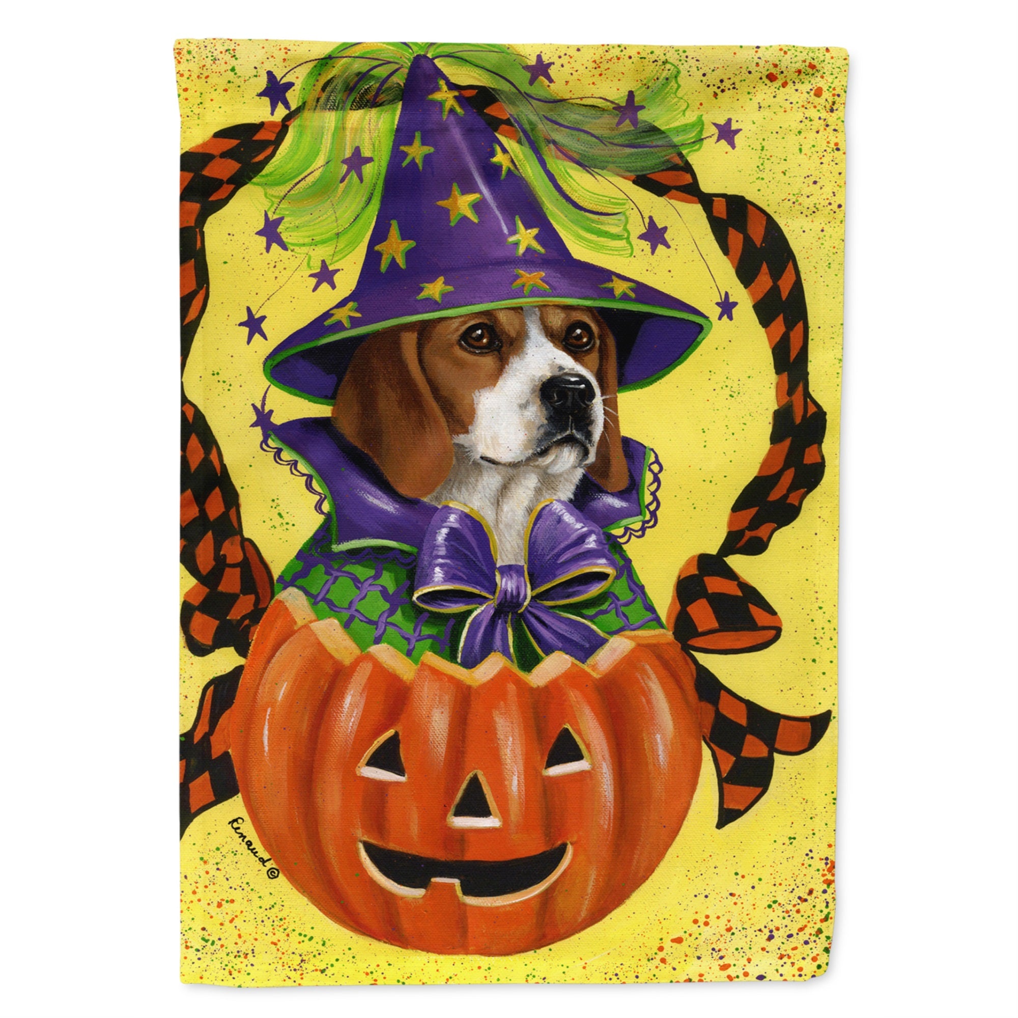 Beagle Halloweenie Flag Canvas House Size