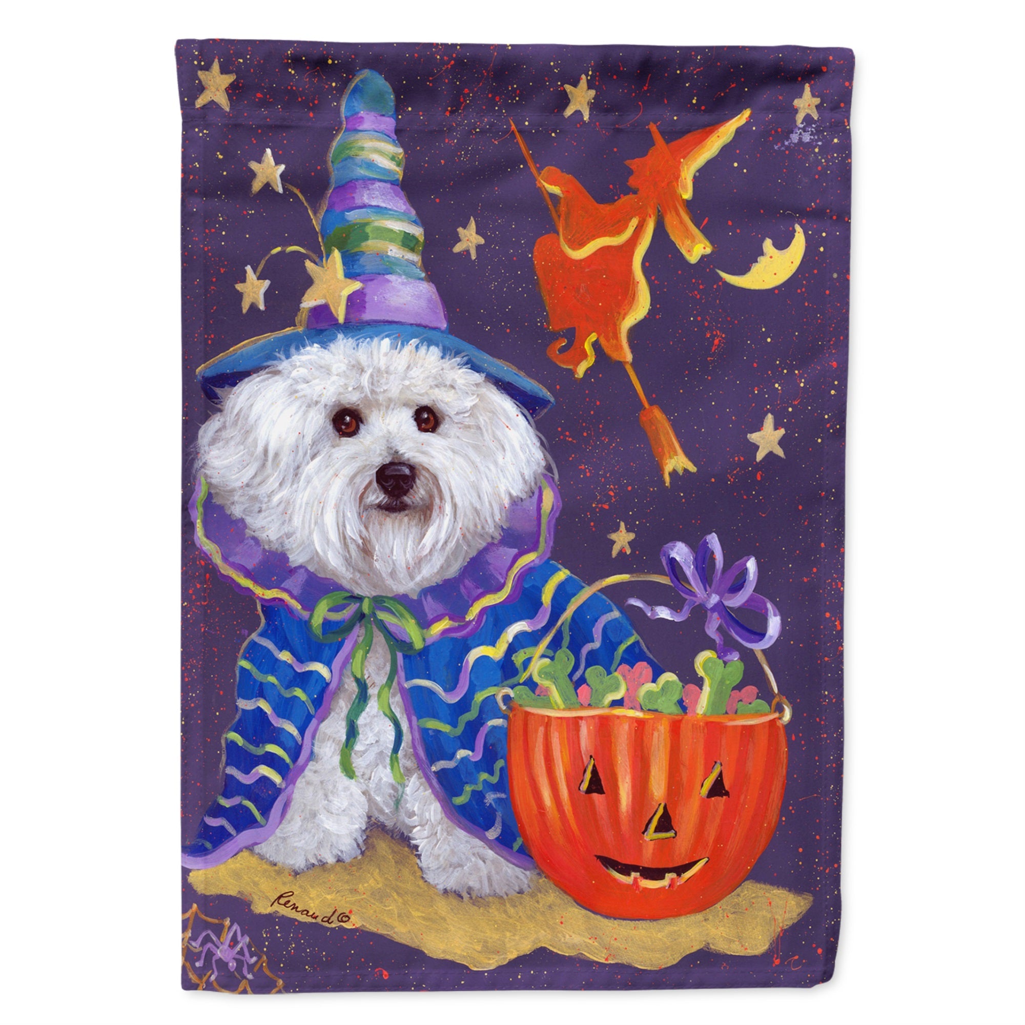 Bichon Frise Boo Halloween Flag Canvas House Size