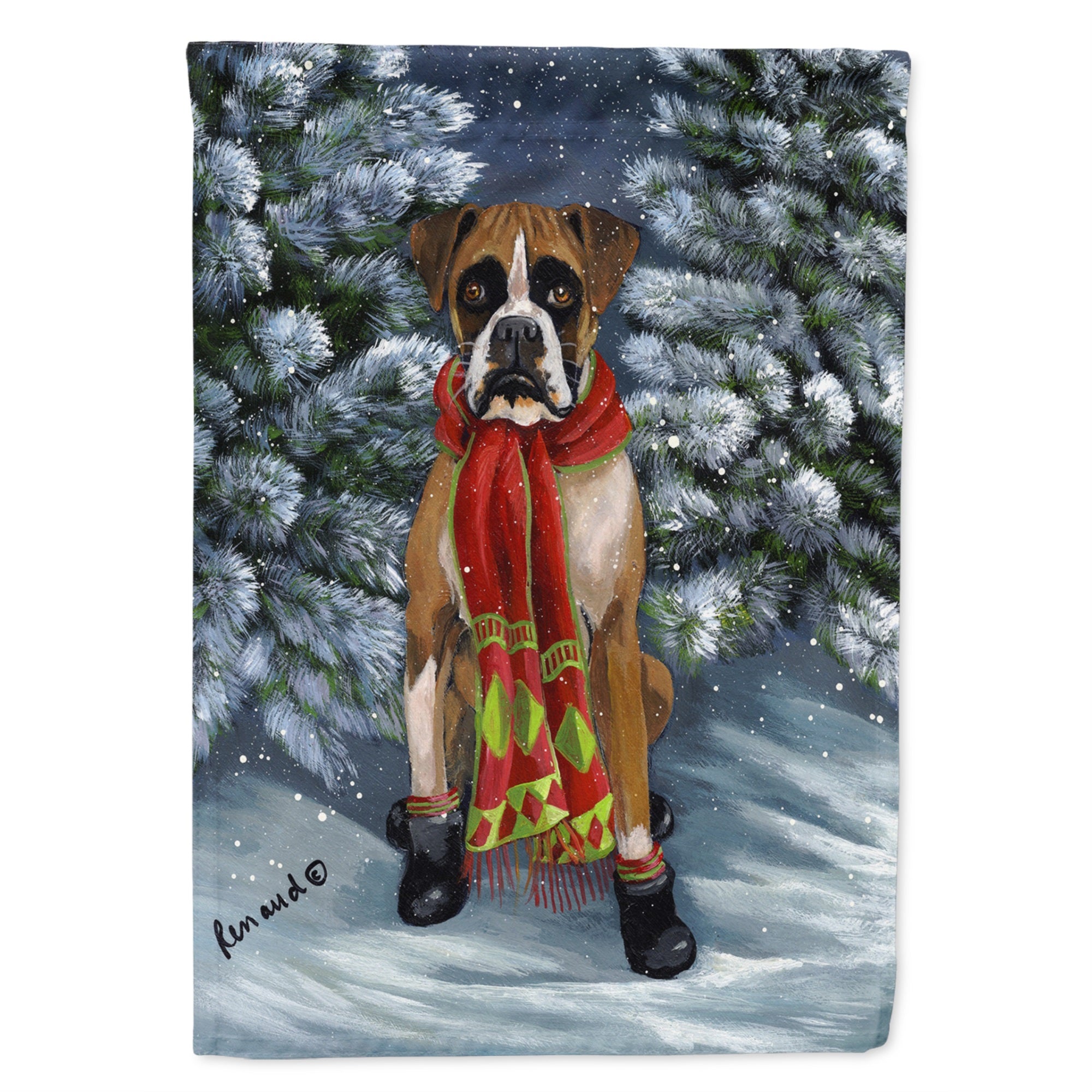 Boxer Let'S Play Christmas Flag Canvas House Size