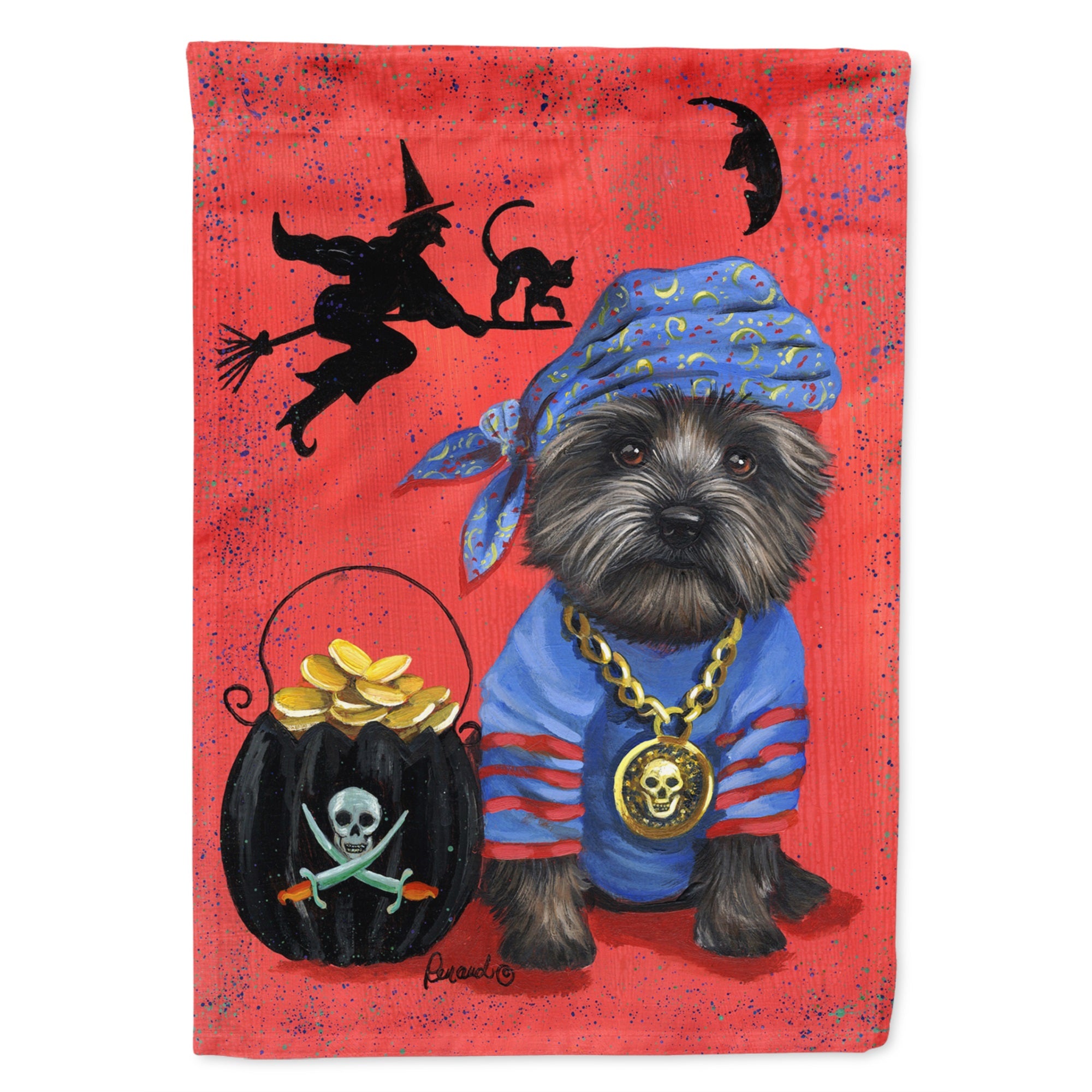 Cairn Terrier Black Pirate Halloween Flag Canvas House Size