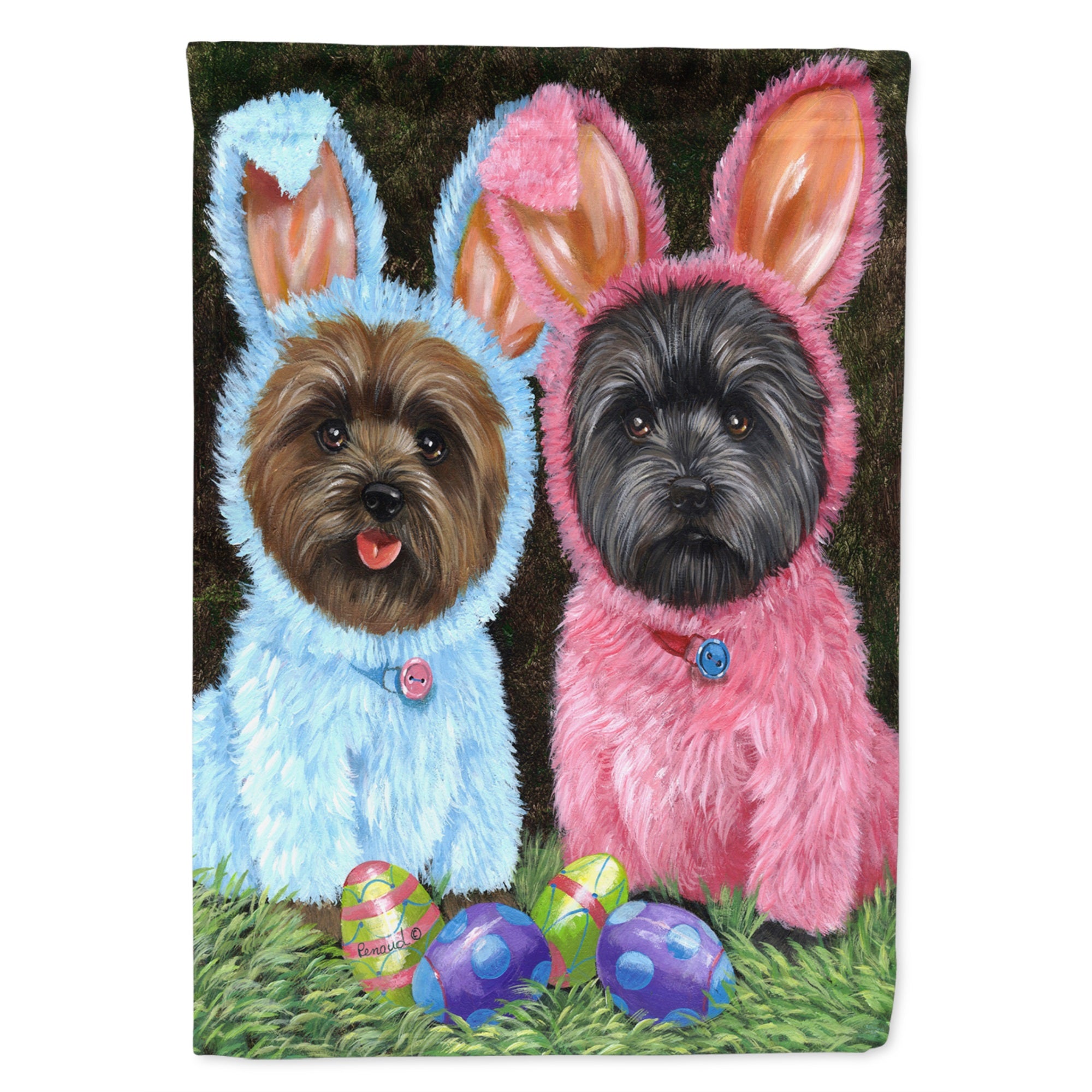 Cairn Terrier Easter Bunnies Flag Canvas House Size