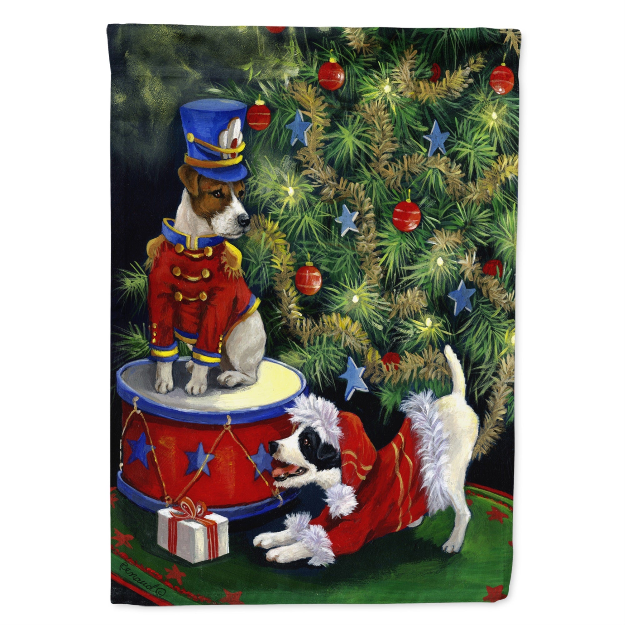 Jack Russell Christmas My Gift Flag Canvas House Size
