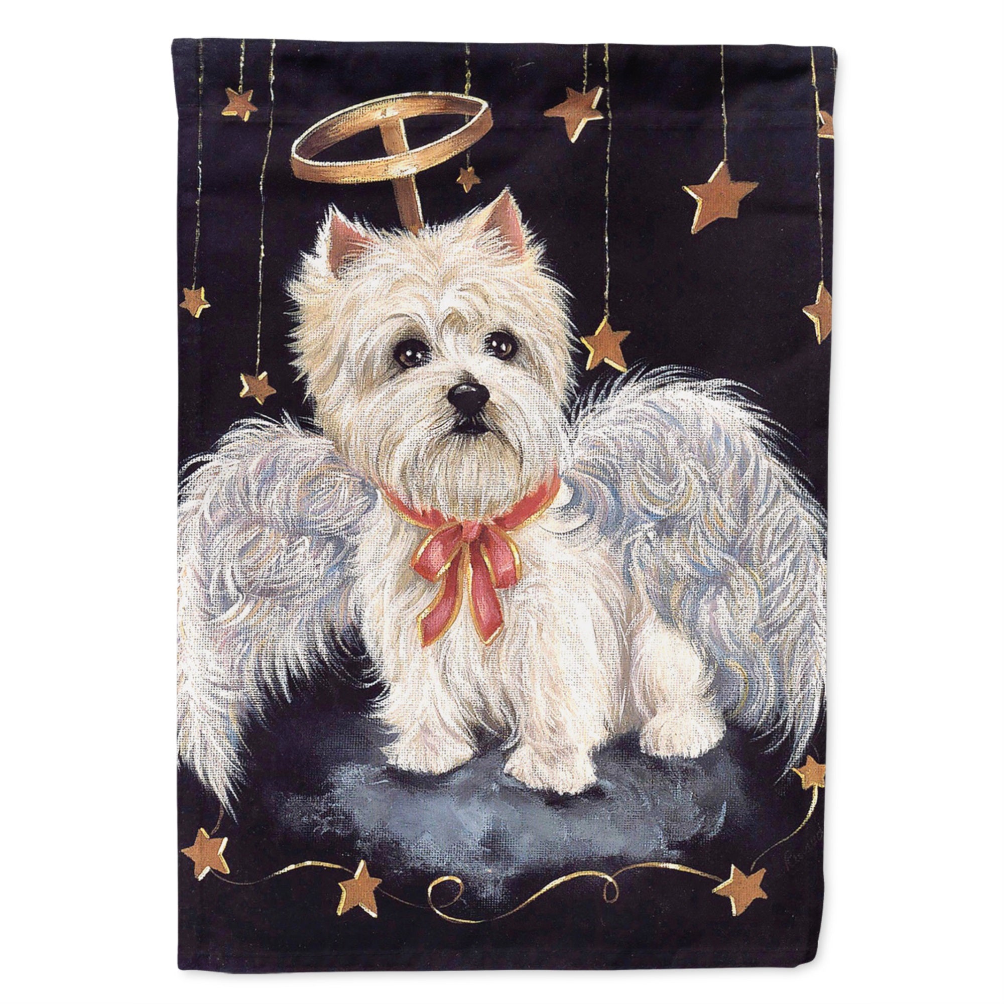Westie Christmas Angel Flag Canvas House Size