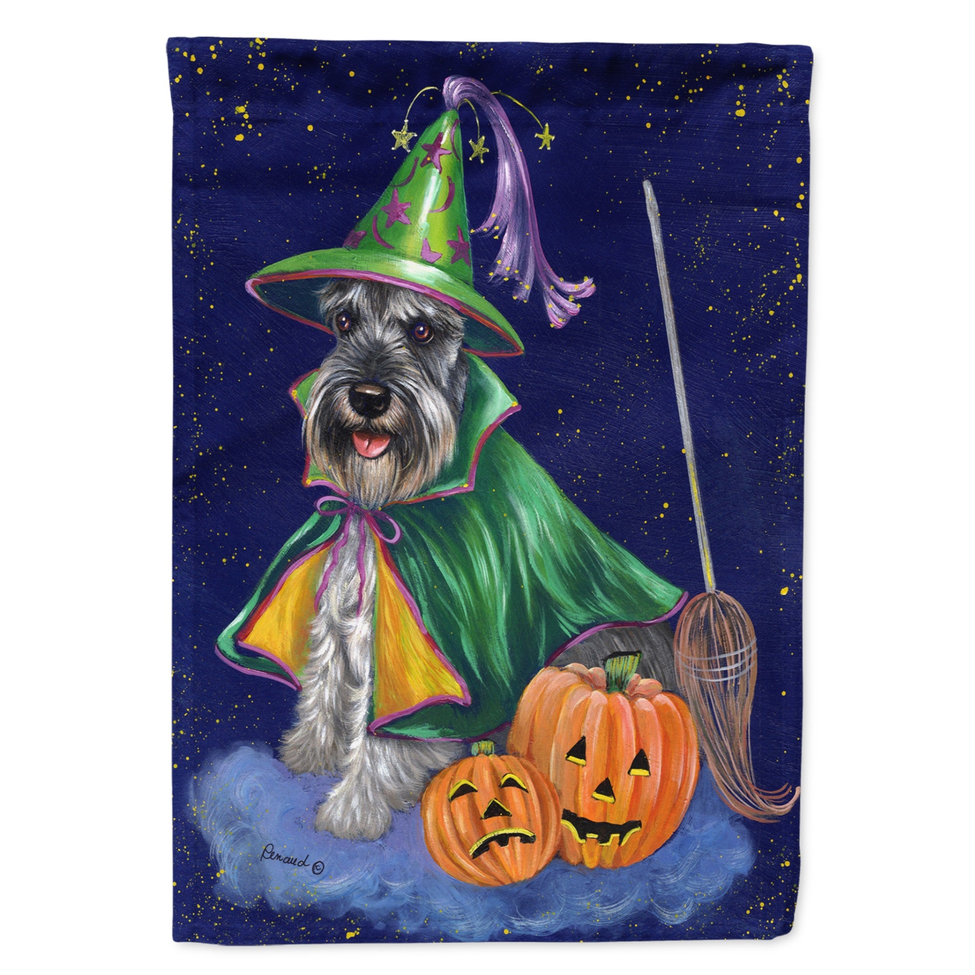 Schnauzer Halloween Good Witch Flag Canvas House Size