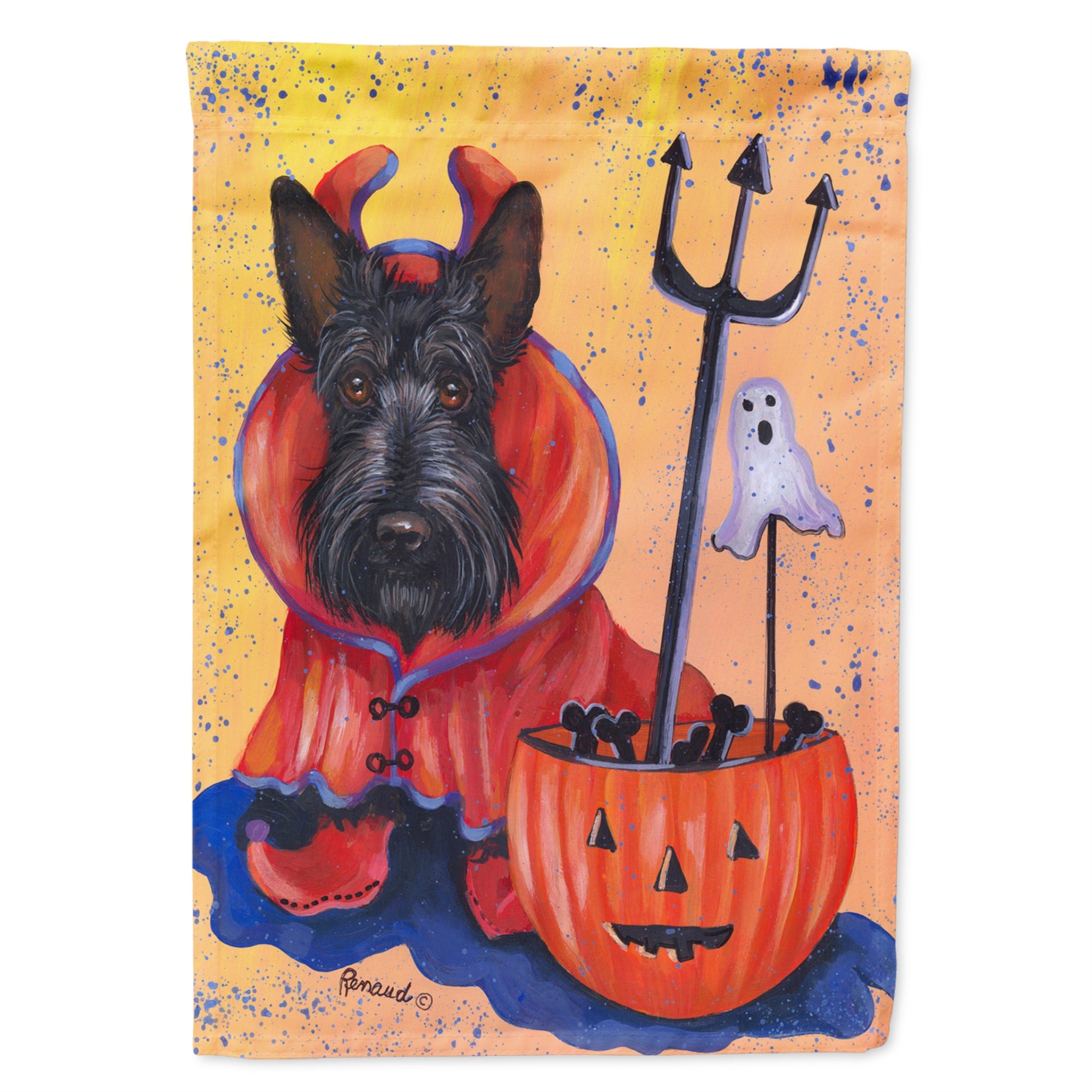 Scottie Boo Hoo Halloween Flag Canvas House Size