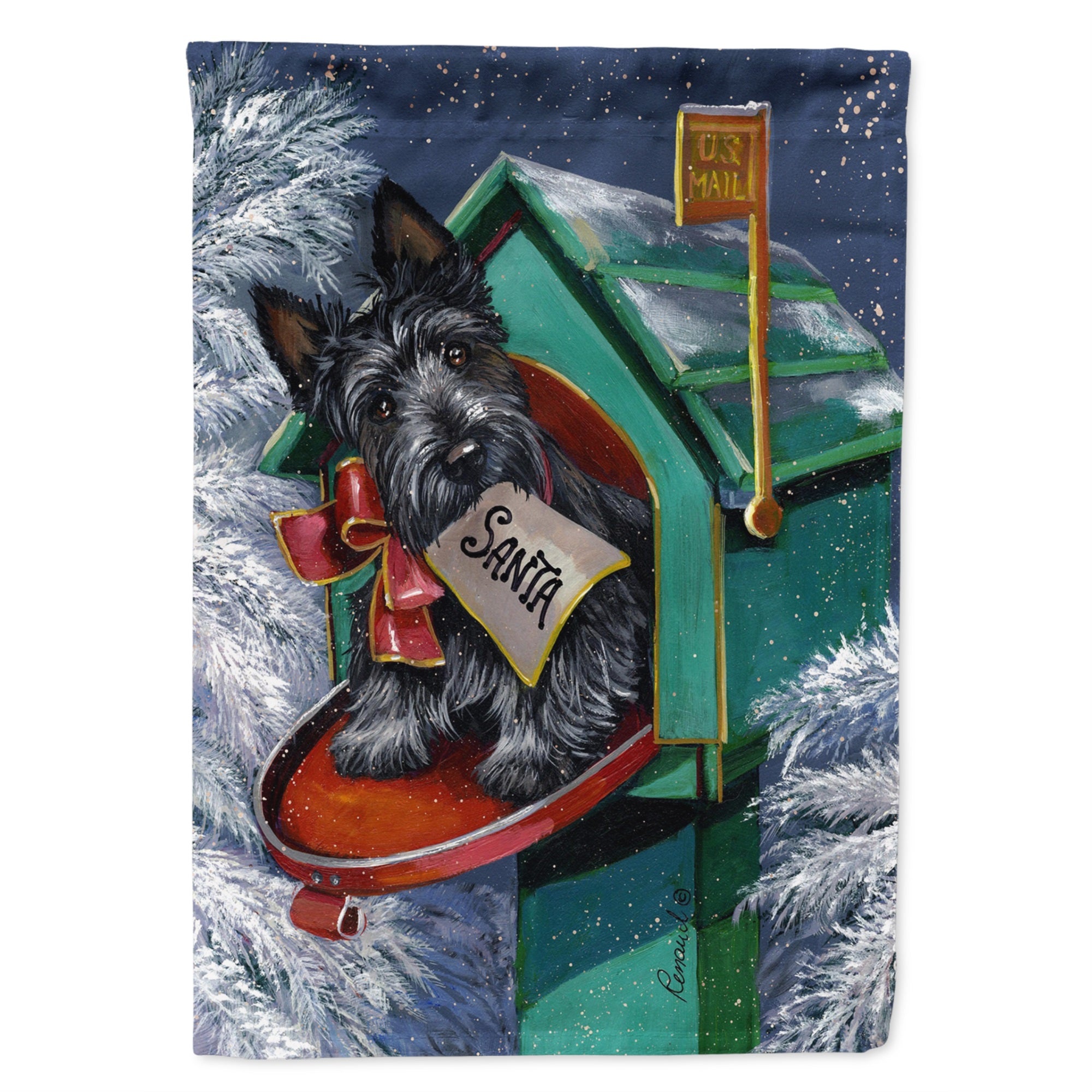 Scottie Christmas Letter To Santa Flag Canvas House Size