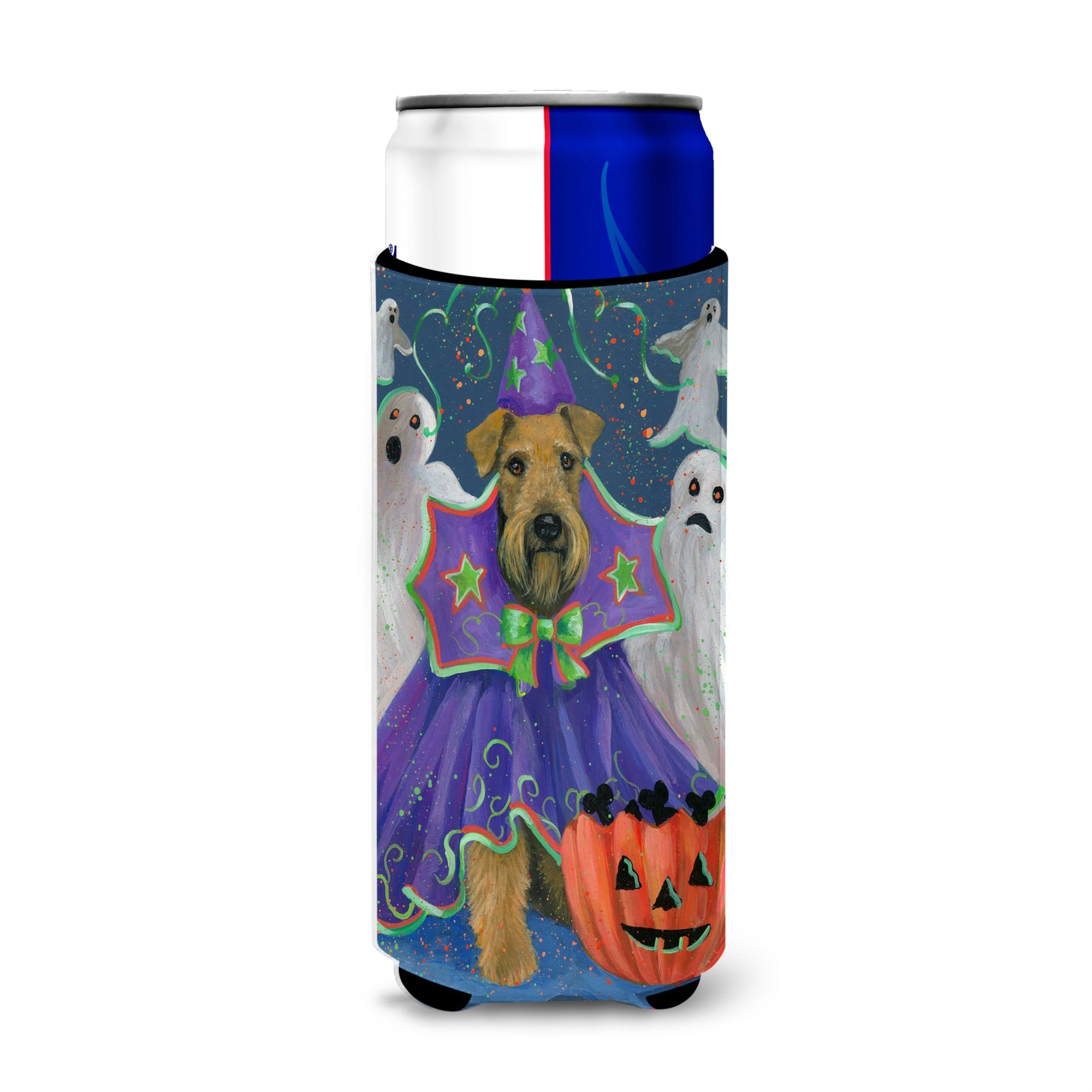 Airedale Boo Hoo Halloween Ultra Hugger For Slim Cans