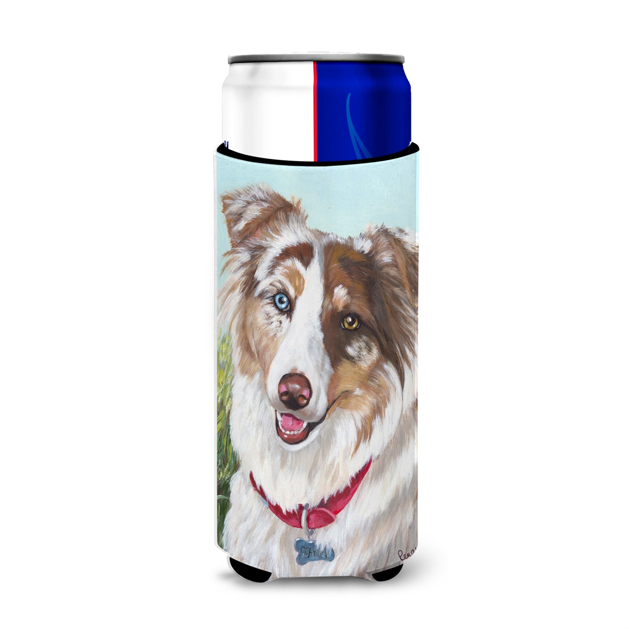 Australian Shepherd Scarlet Ultra Hugger For Slim Cans