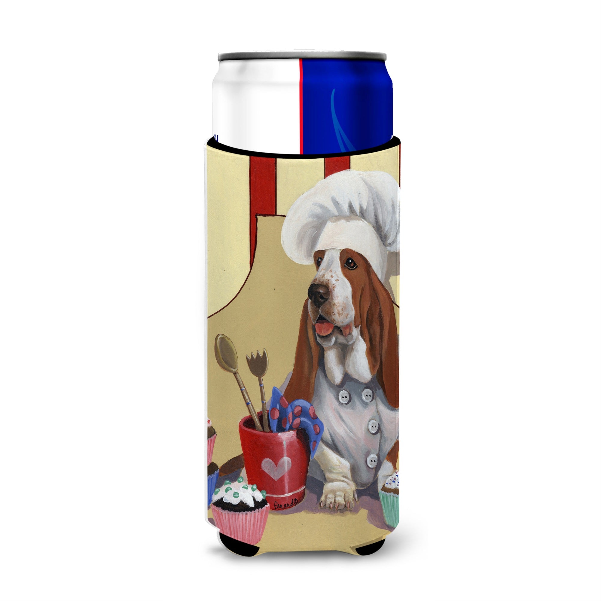 Basset Hound Cupcake Hound Ultra Hugger For Slim Cans