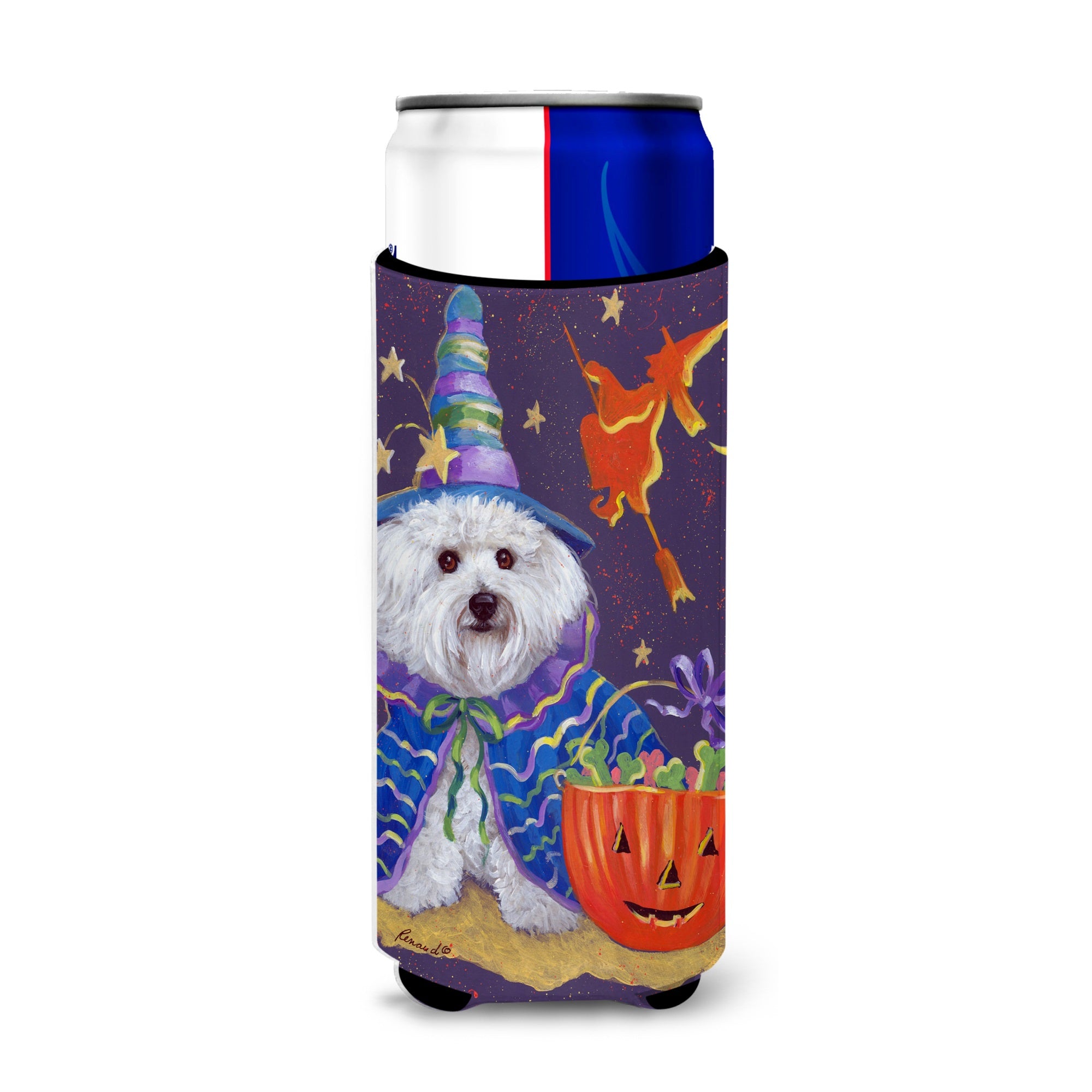 Bichon Frise Boo Halloween Ultra Hugger For Slim Cans