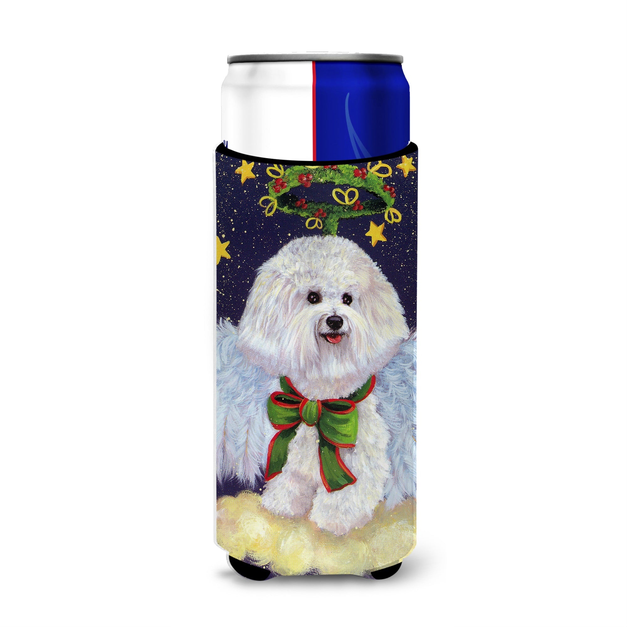 Bichon Frise Christmas Angel Ultra Hugger For Slim Cans