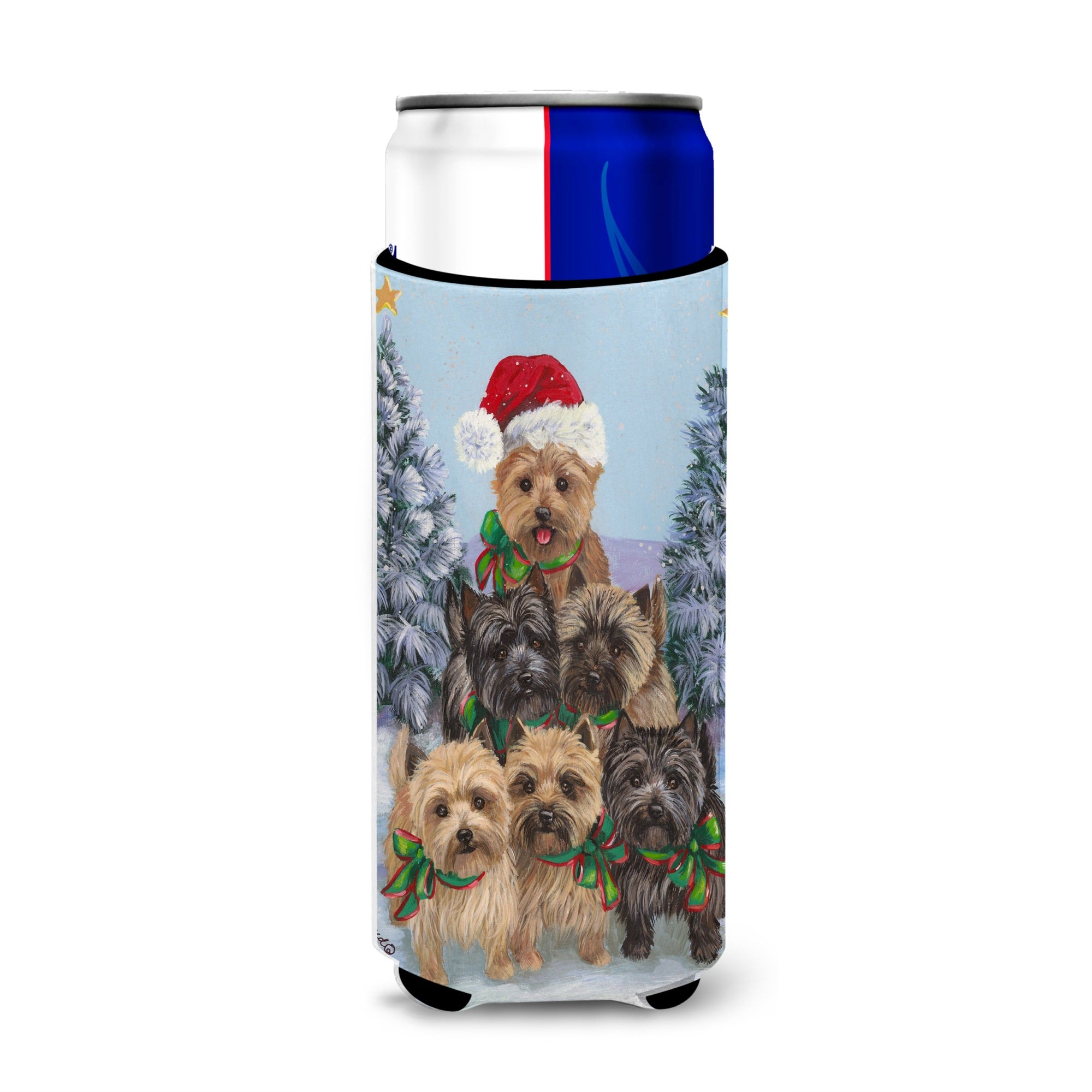Cairn Terrier Christmas Family Tree Ultra Hugger For Slim Cans