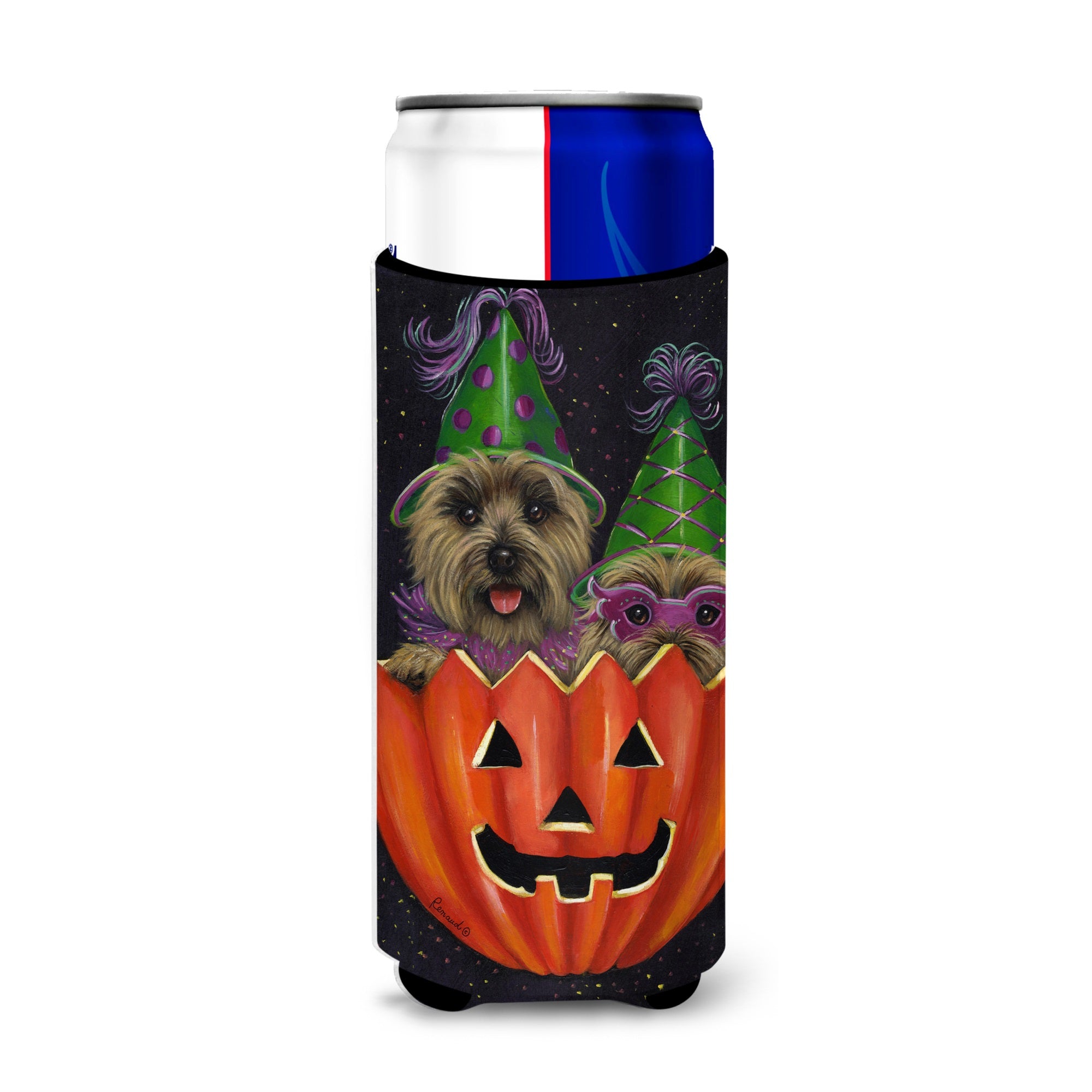Cairn Terrier Halloween Peekaboo Ultra Hugger For Slim Cans