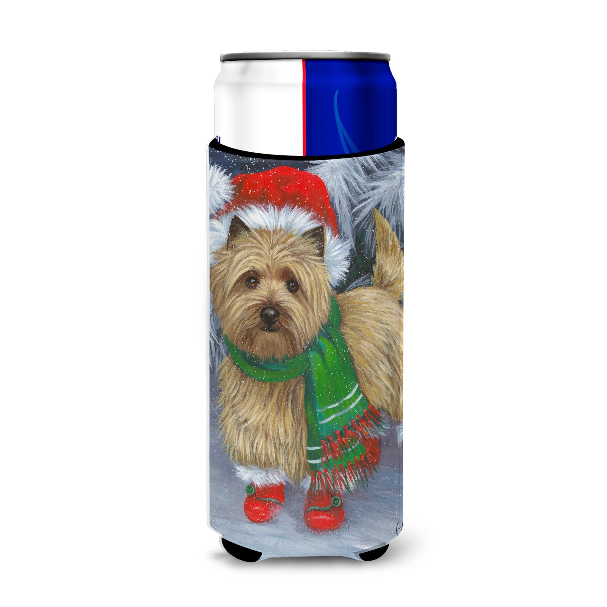 Cairn Terrier Christmas Red Boots Ultra Hugger For Slim Cans