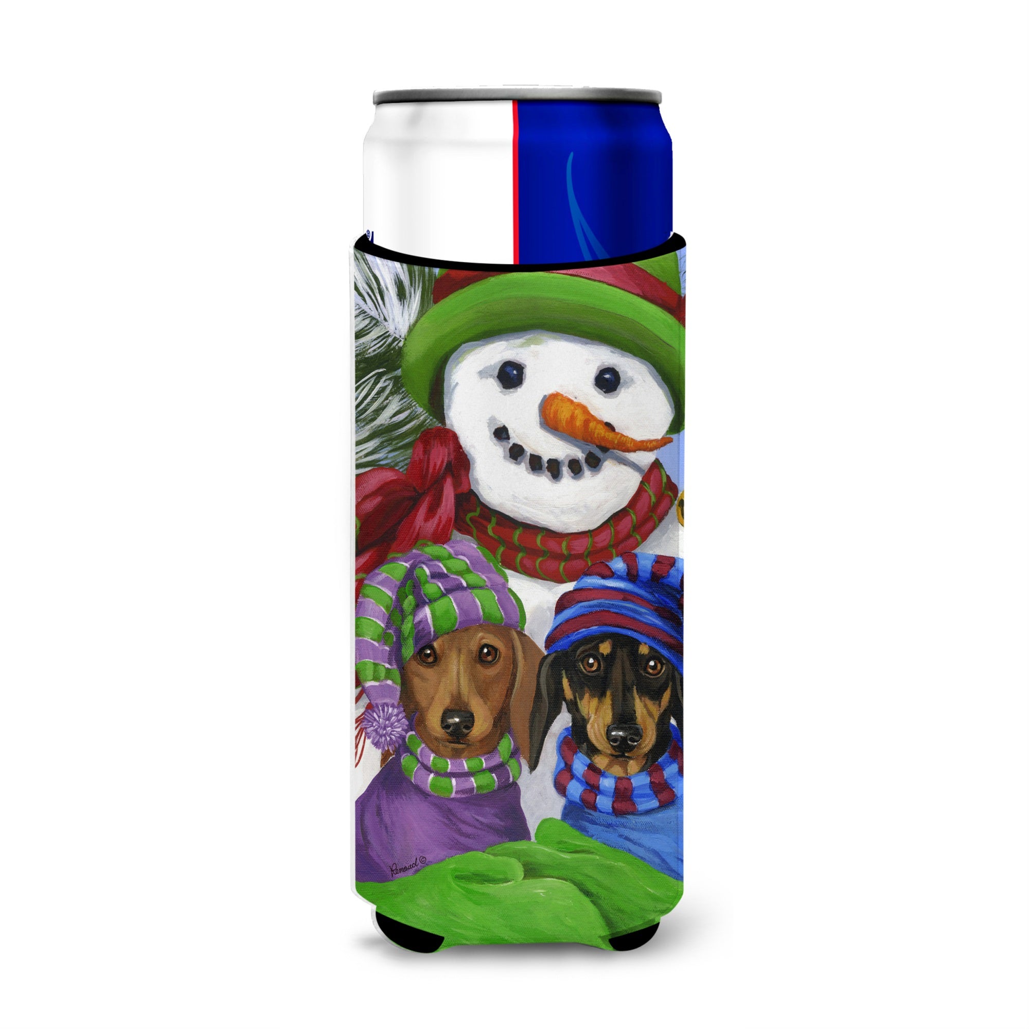 Dachshund Christmas Frosty And Company Ultra Hugger For Slim Cans
