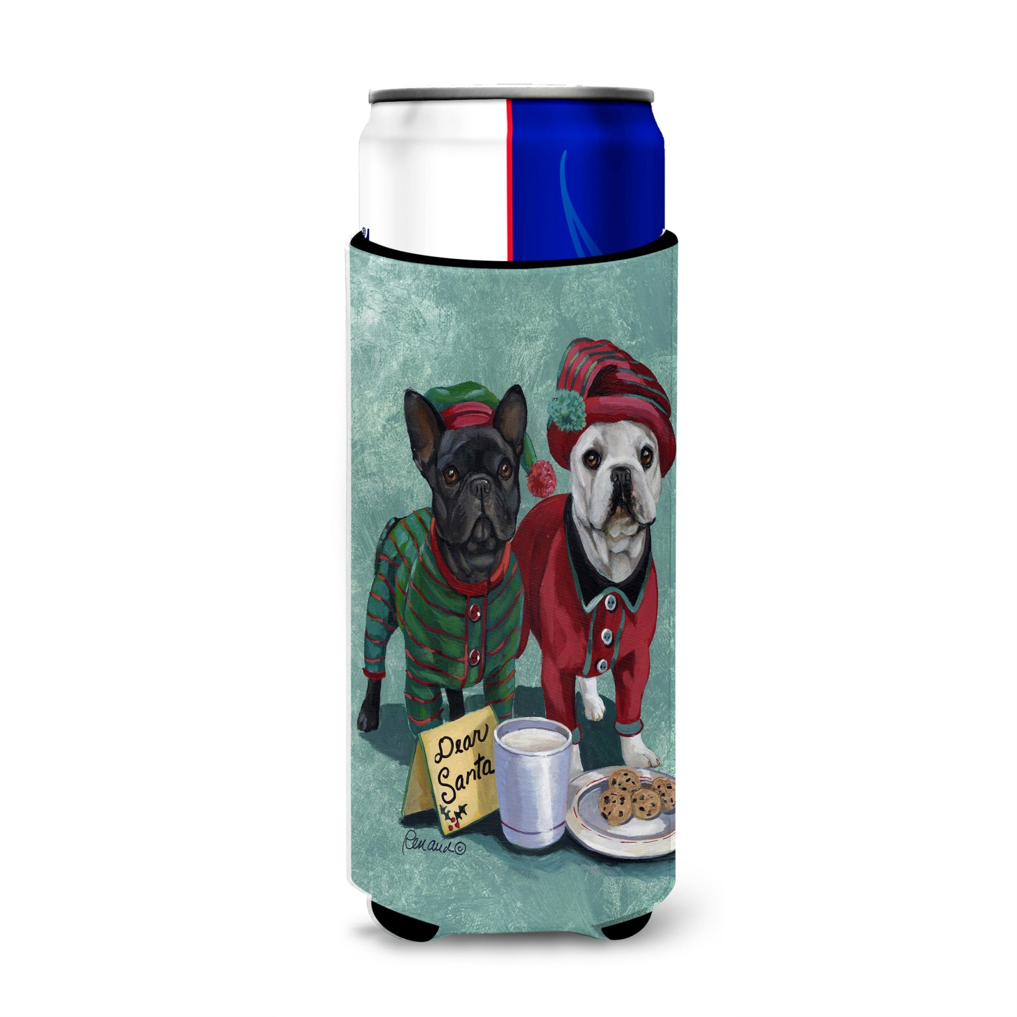 French Bulldog Christmas Pjs Ultra Hugger For Slim Cans