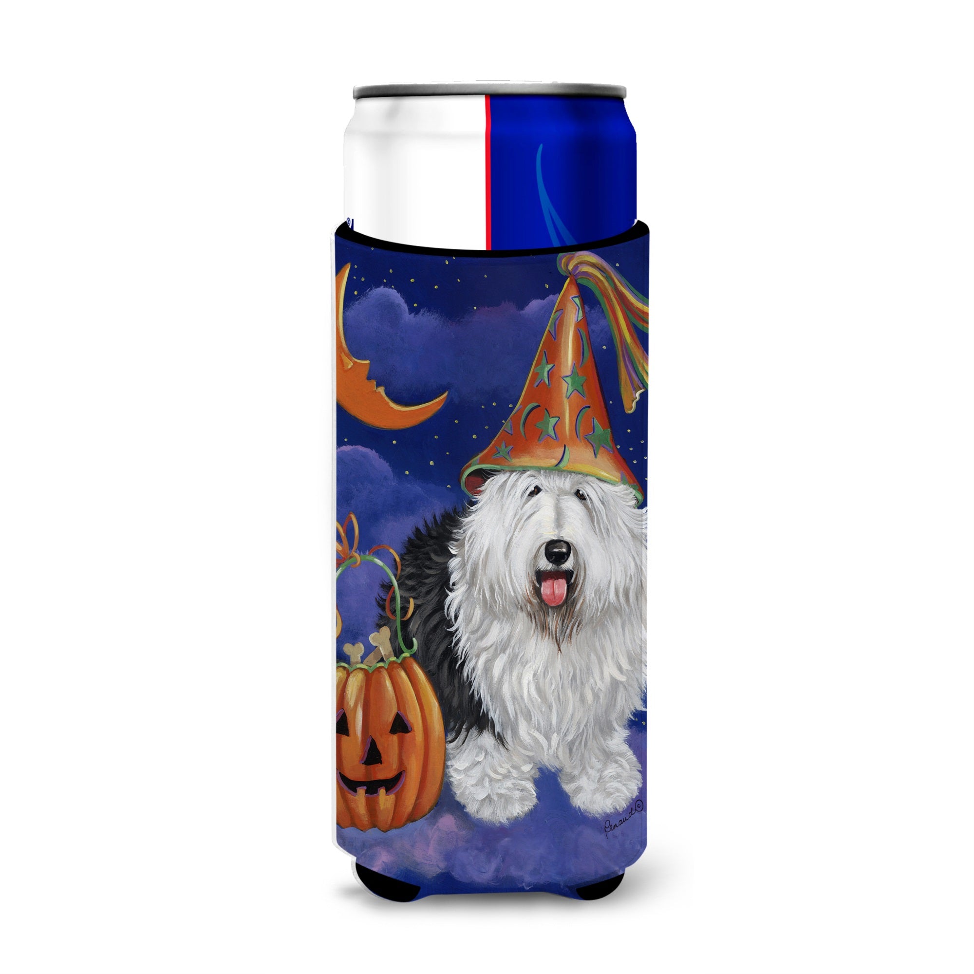 Old English Sheepdog Halloween Ultra Hugger For Slim Cans