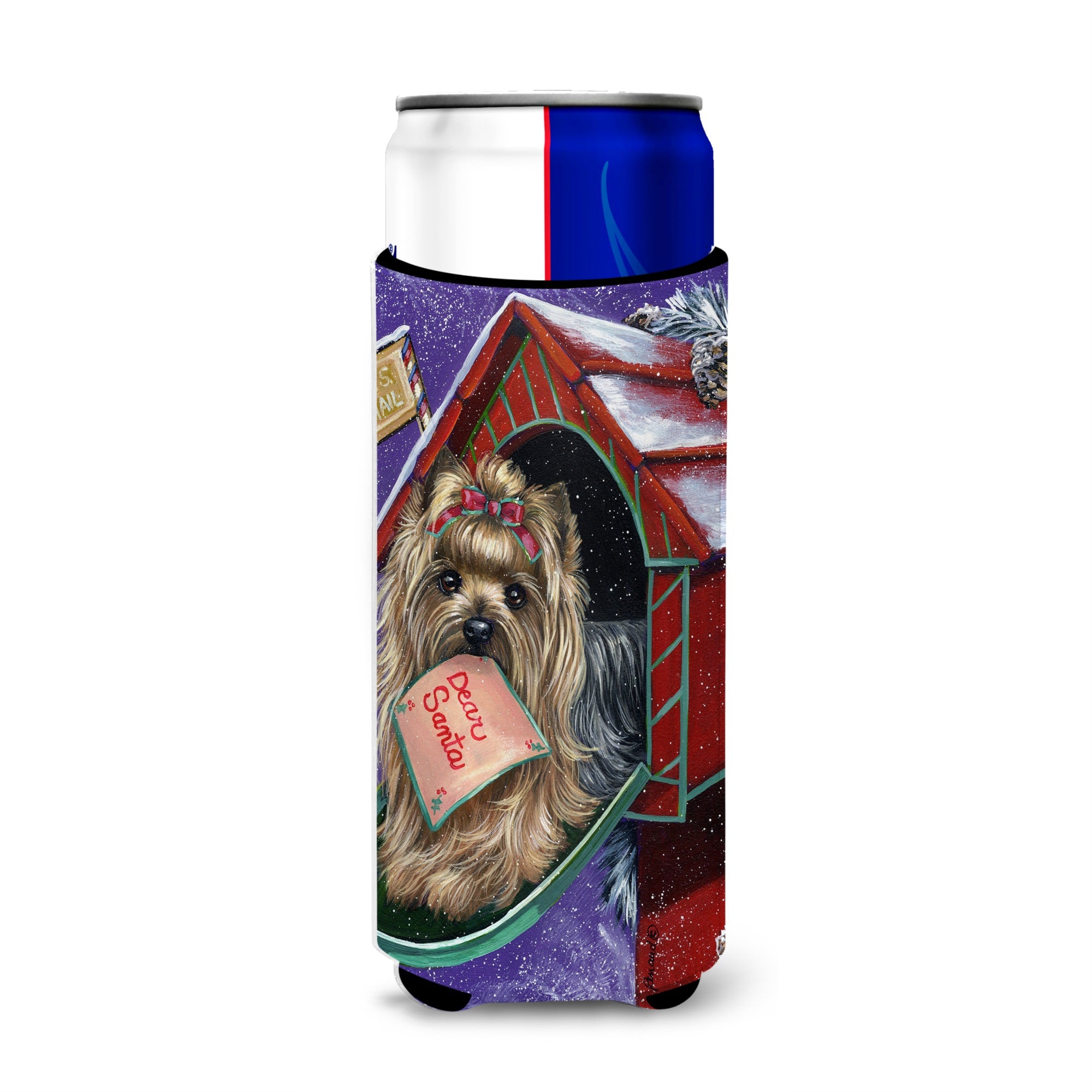 Yorkie Christmas Letter To Santa Ultra Hugger For Slim Cans