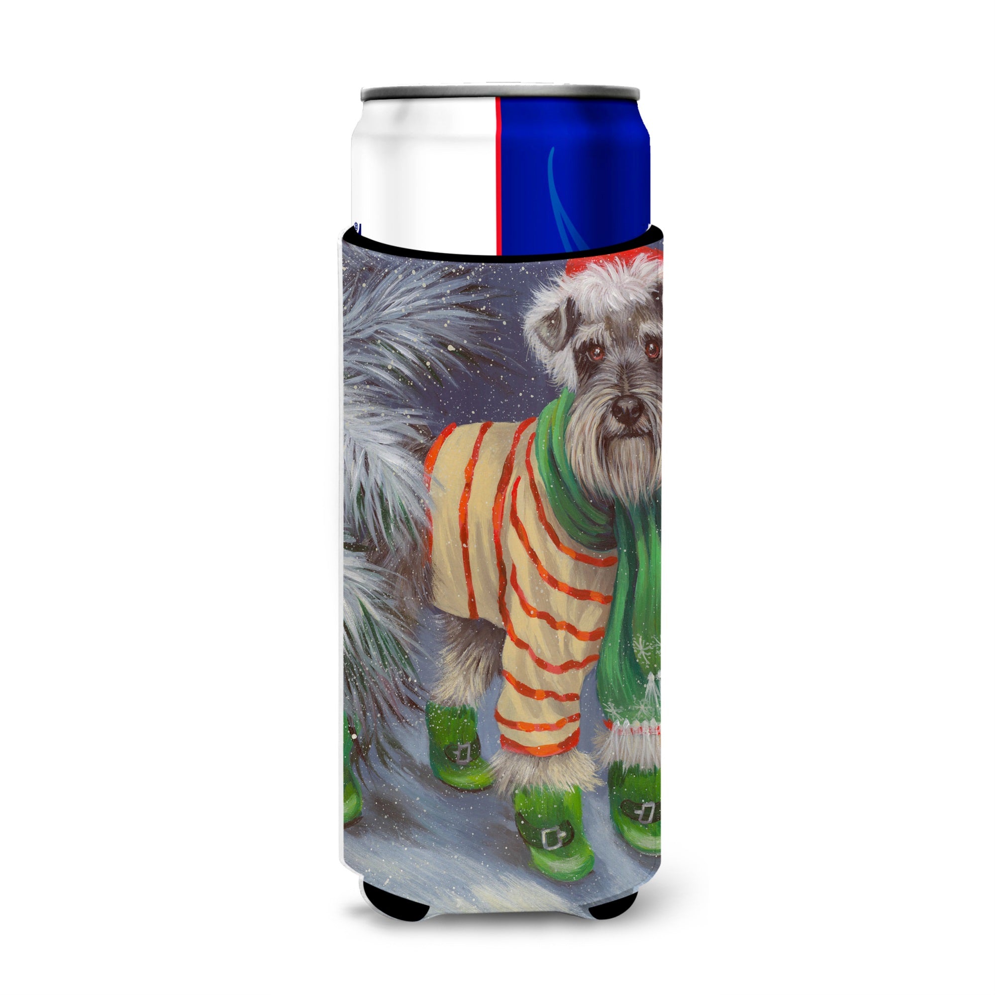 Schnauzer Christmas Green Boots Ultra Hugger For Slim Cans