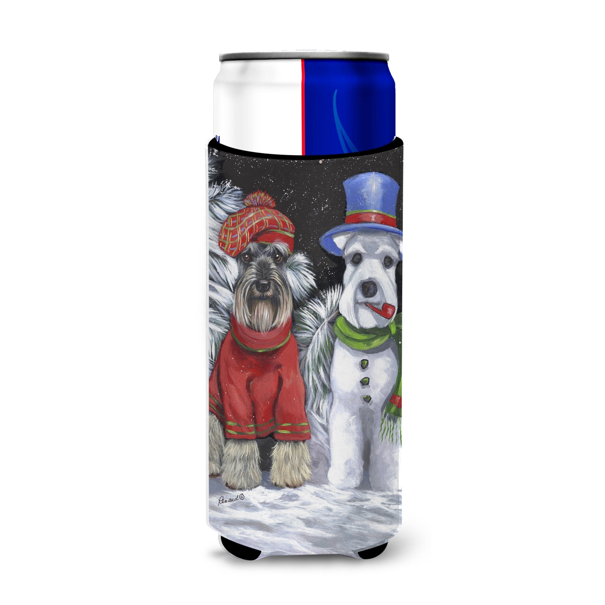 Schnauzer Christmas Snow Dog Ultra Hugger For Slim Cans