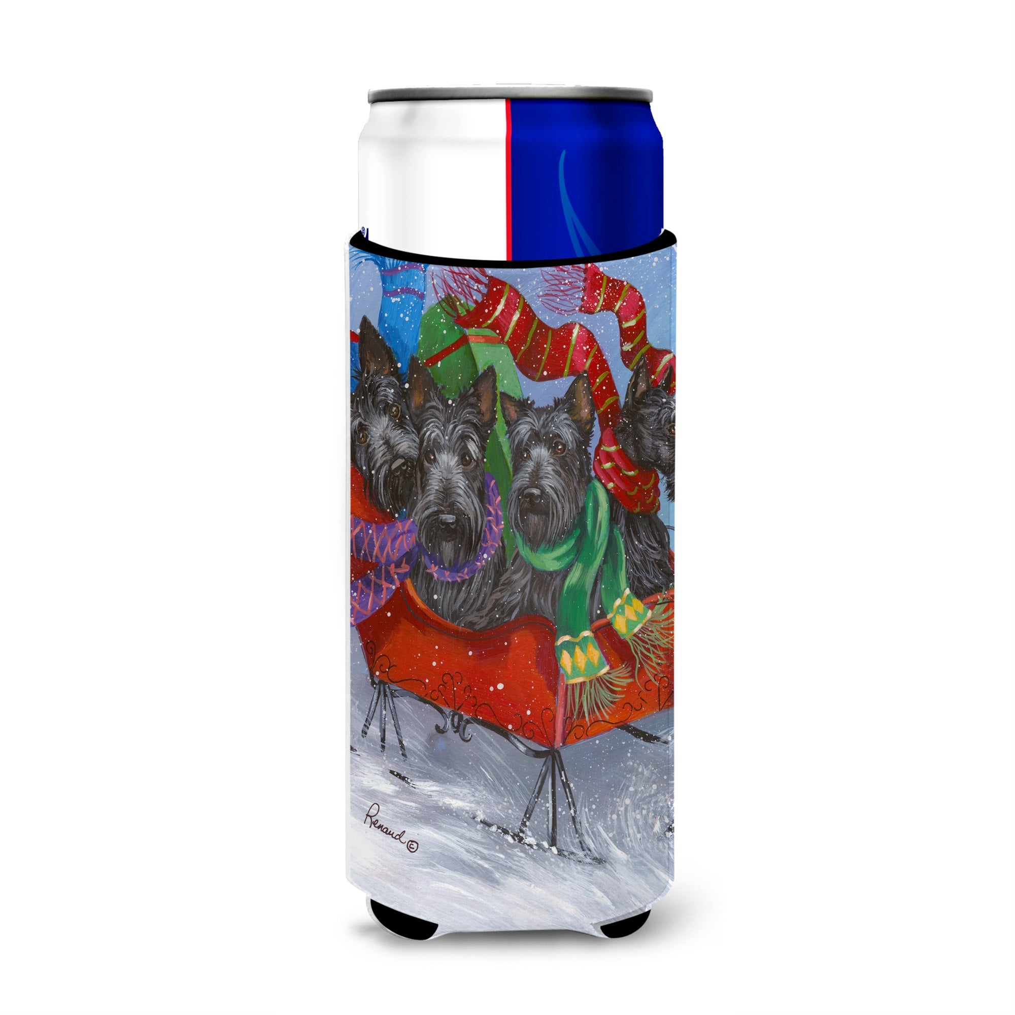Scottie Christmas Dashing Ultra Hugger For Slim Cans