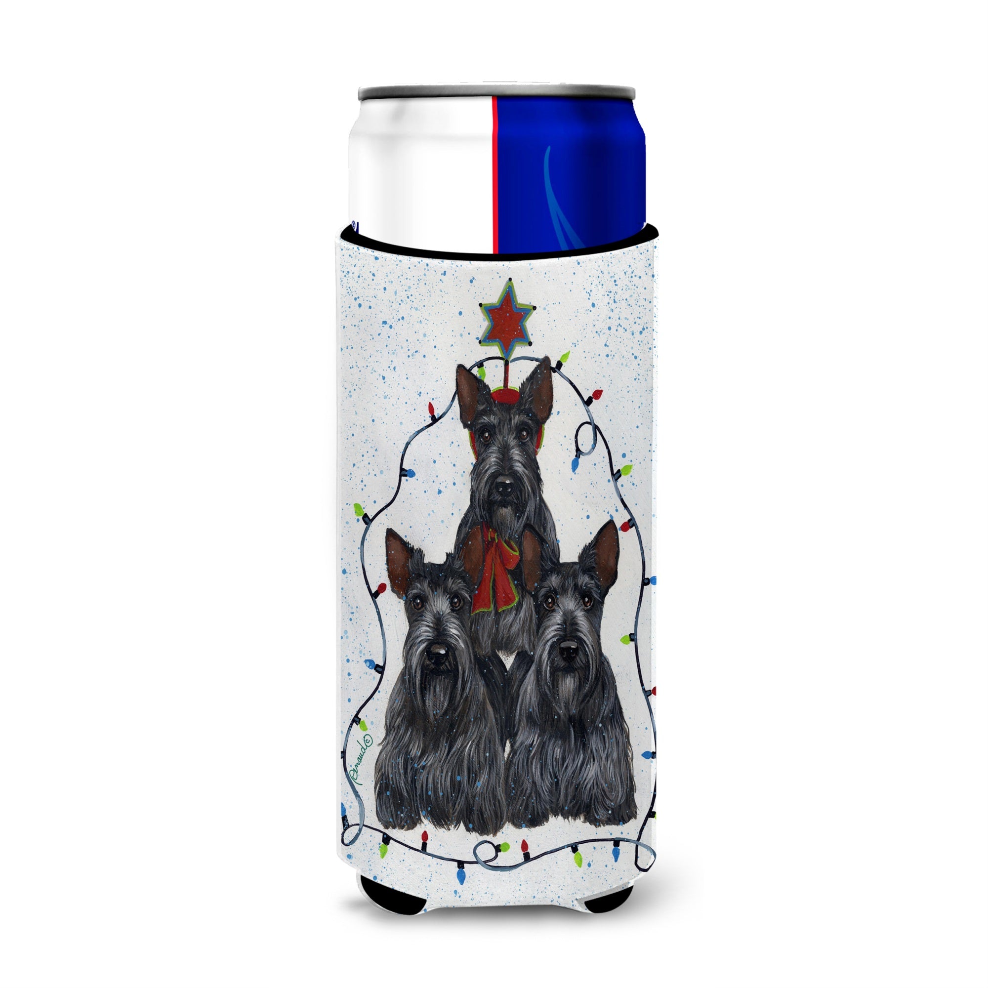 Scottie Christmas Family Tree Ultra Hugger For Slim Cans