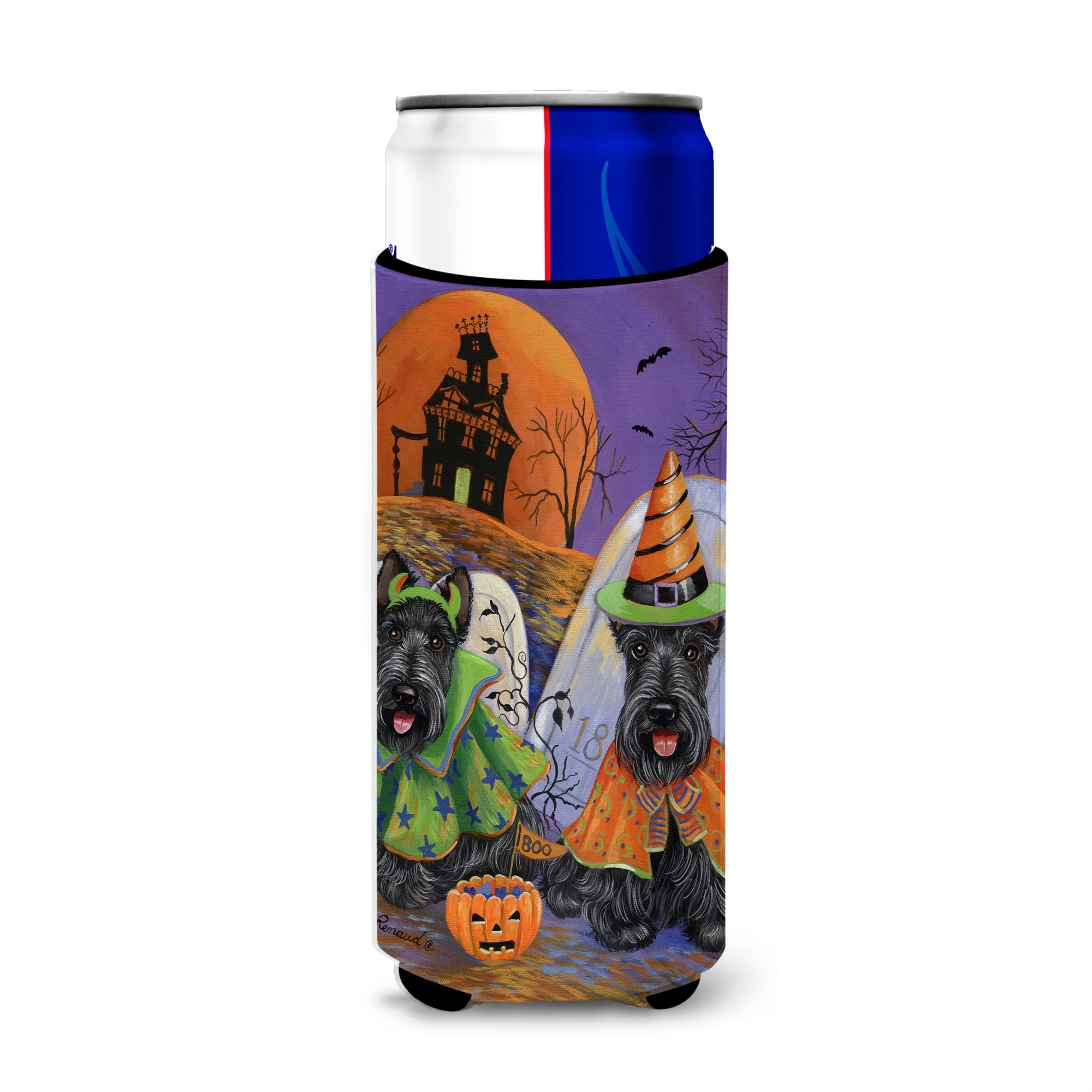 Scottie Halloween Haunted House Ultra Hugger For Slim Cans