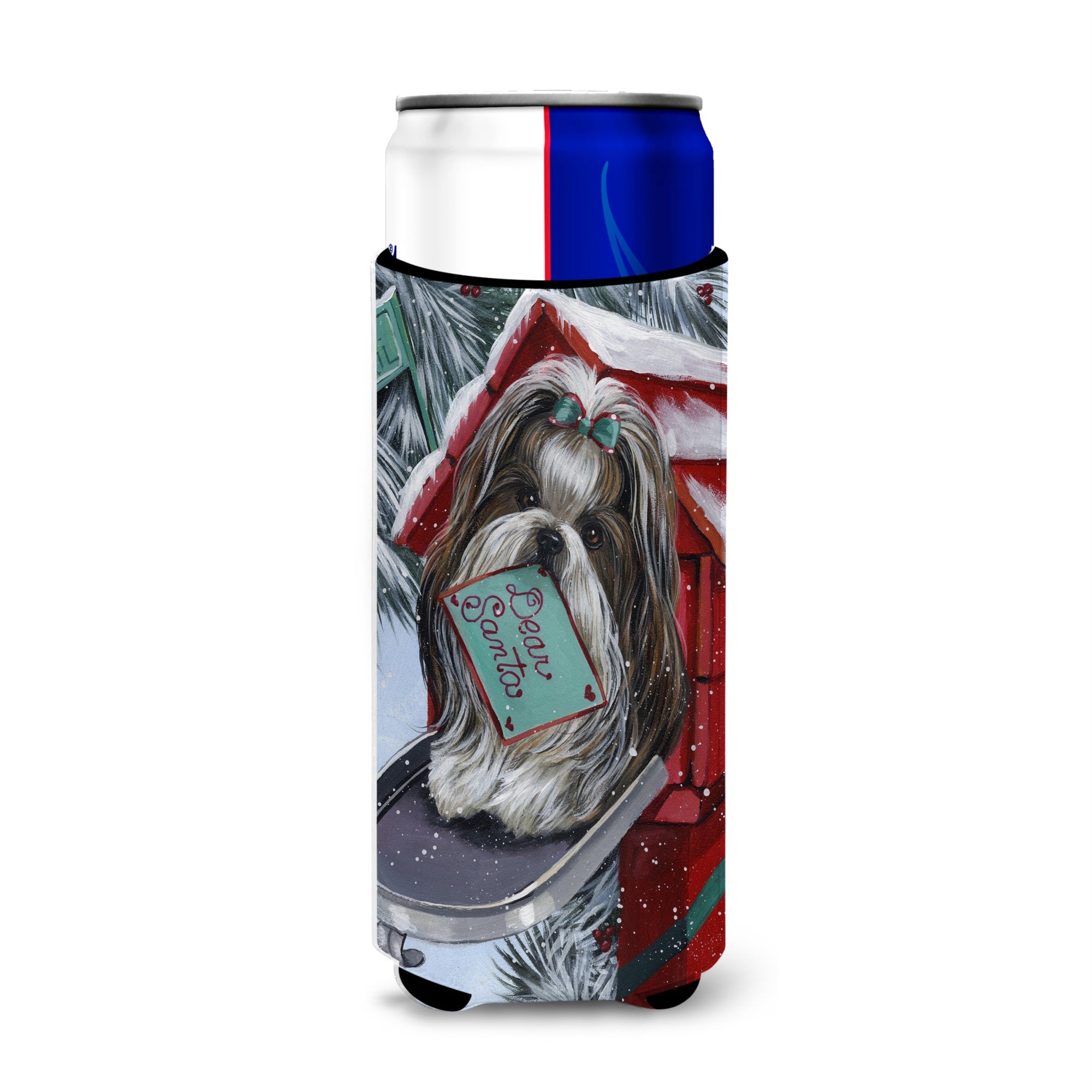 Shih Tzu Christmas Letter To Santa Ultra Hugger For Slim Cans