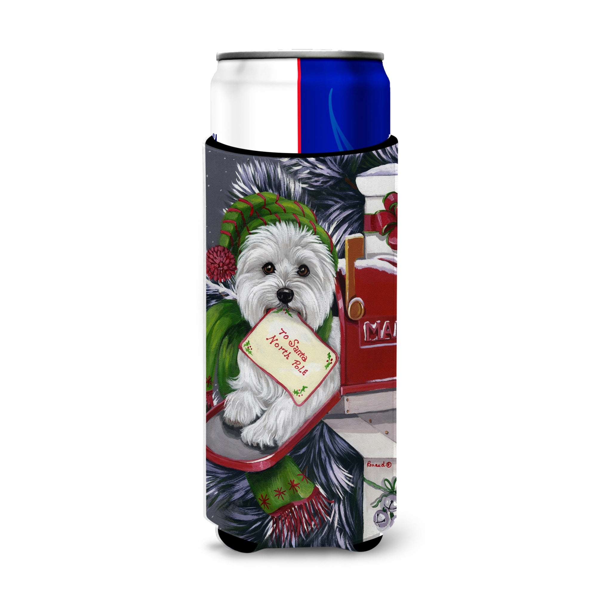 Westie Christmas Letter To Santa Ultra Hugger For Slim Cans