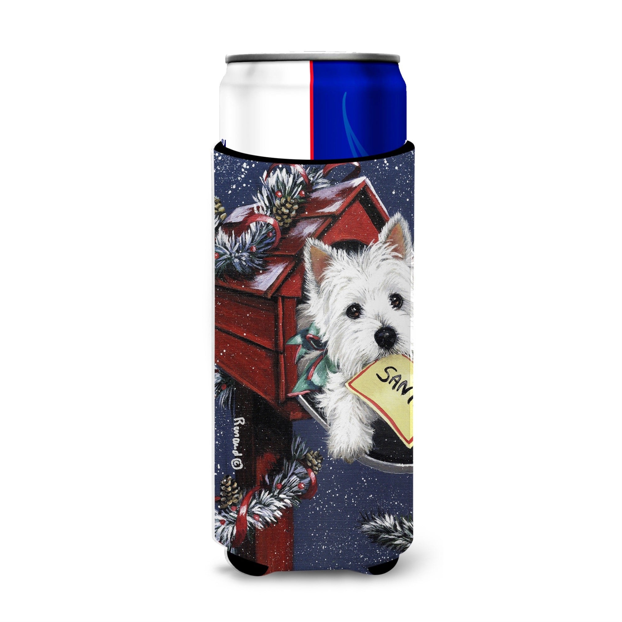 Westie Zoe'S Christmas List Ultra Hugger For Slim Cans