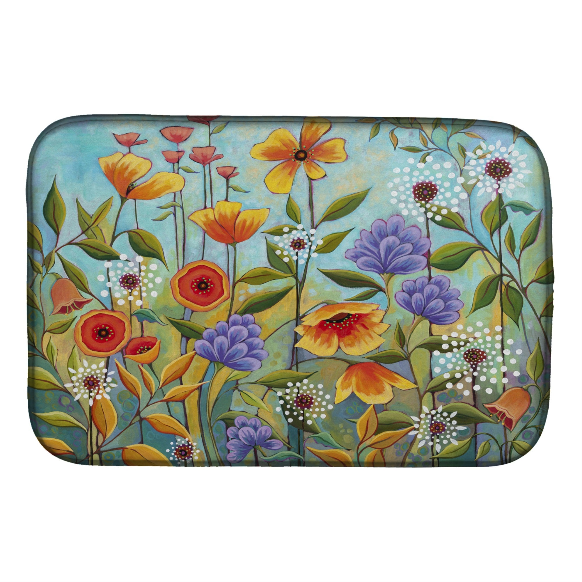 Fresh Air Flowers Dish Drying Mat