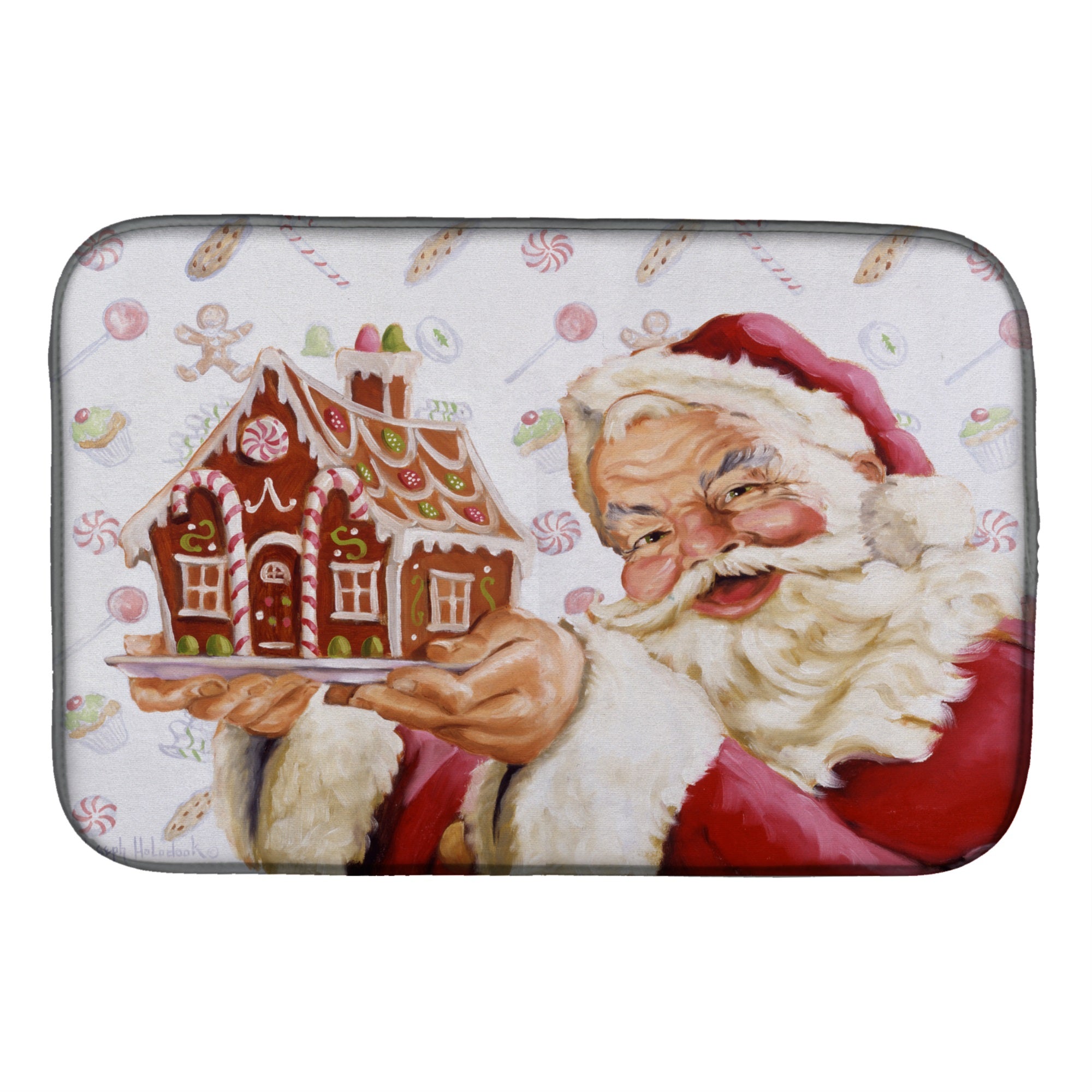 Santa Claus A Home For The Holidays Dish Drying Mat