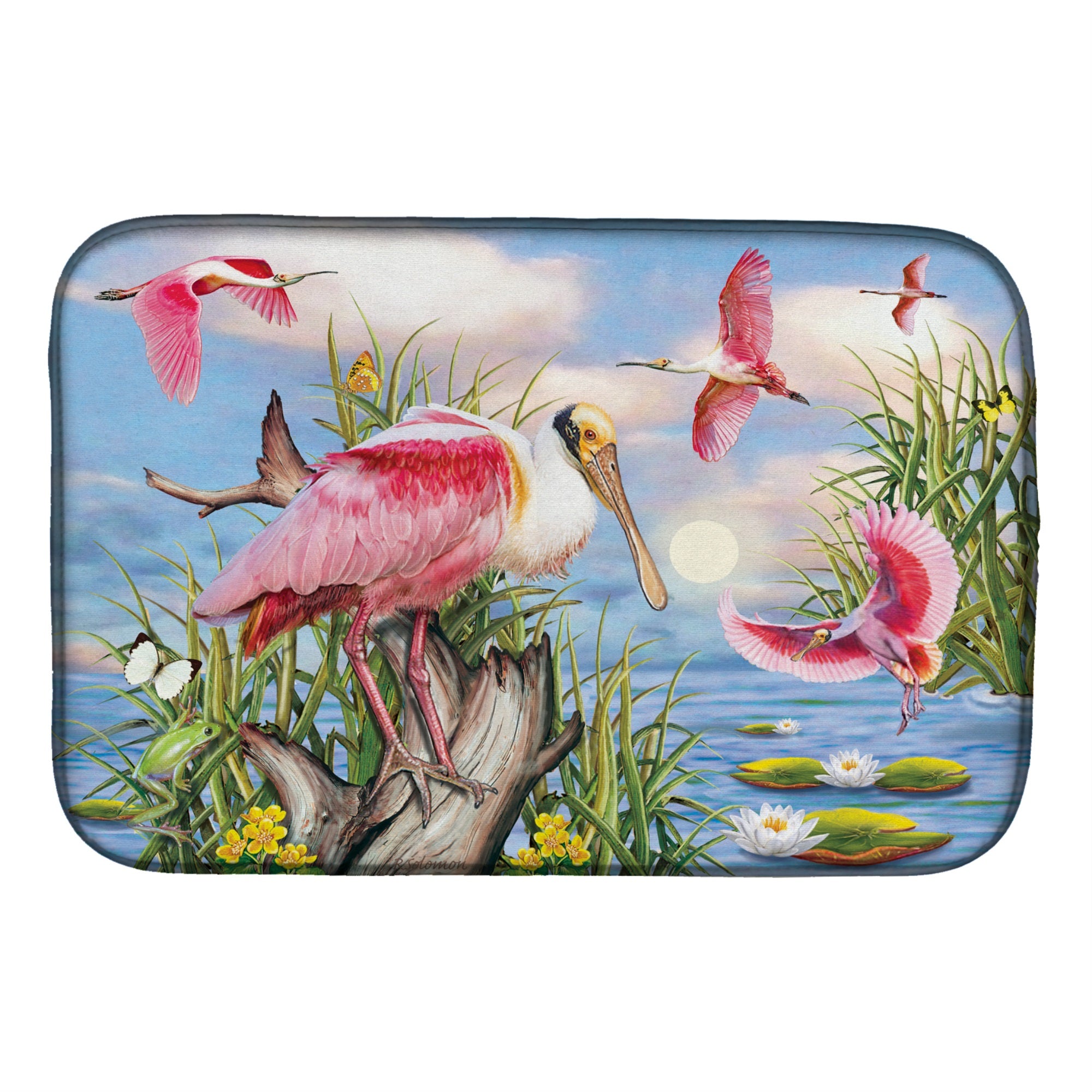Roseate Spoonbill Dish Drying Mat