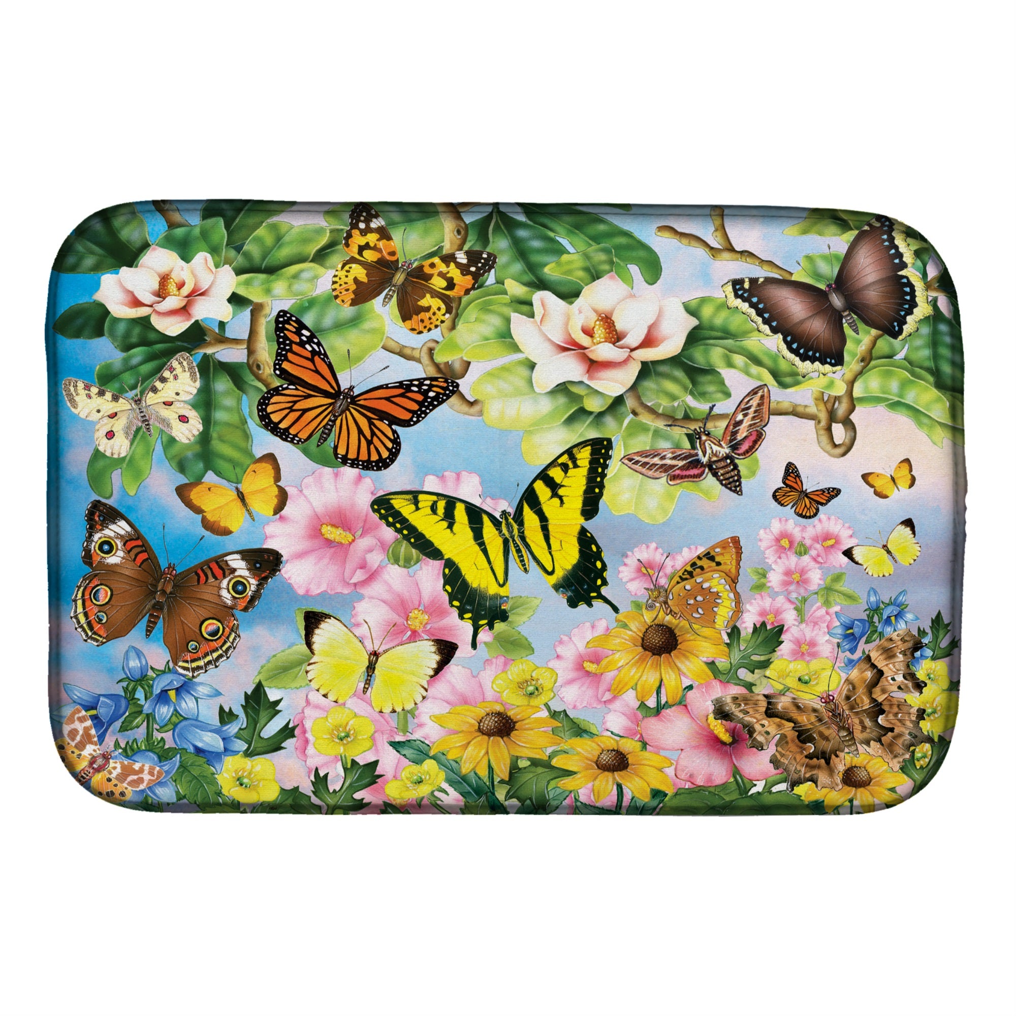 North American Butterflies Dish Drying Mat