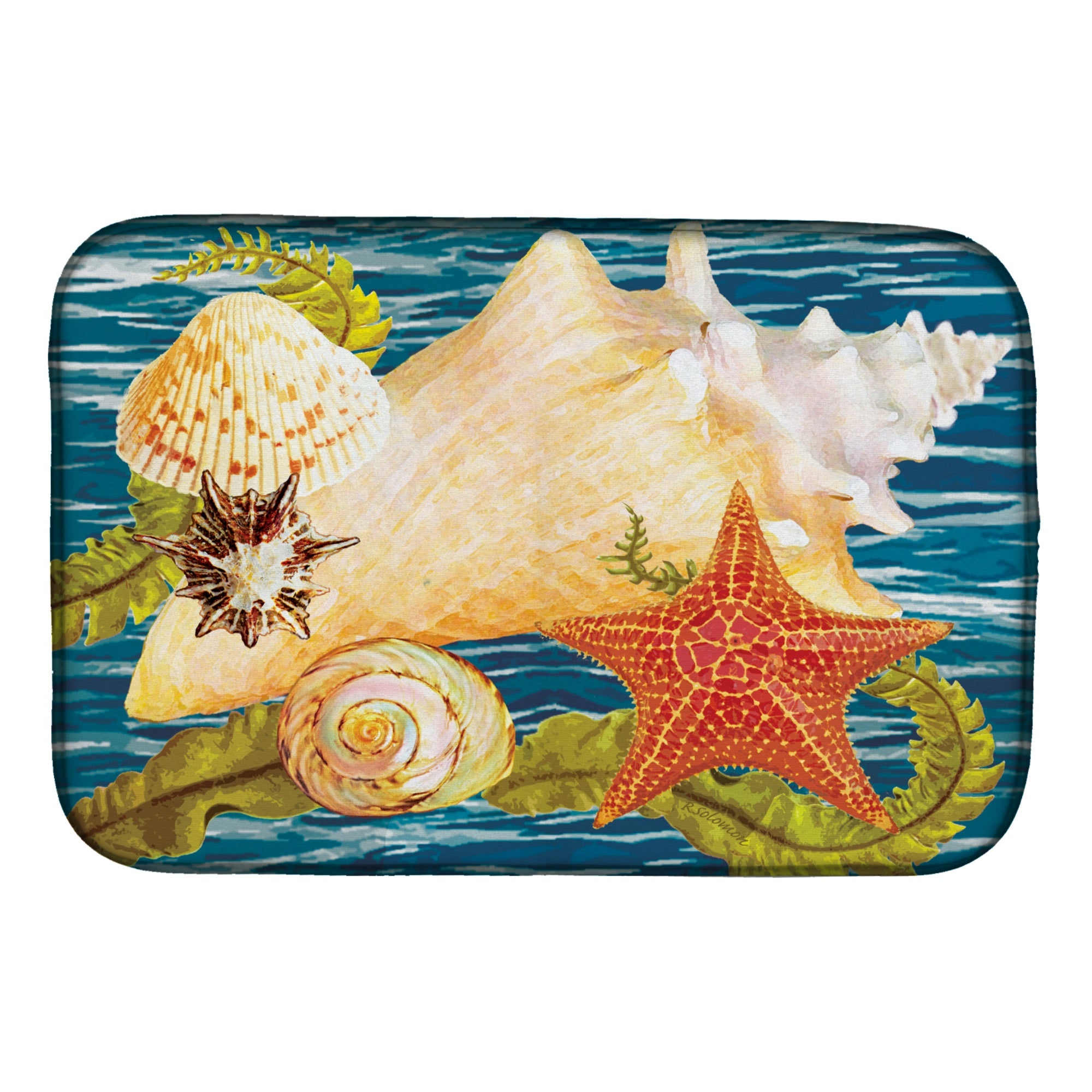 Conch Starfish And Cockle Ii Dish Drying Mat