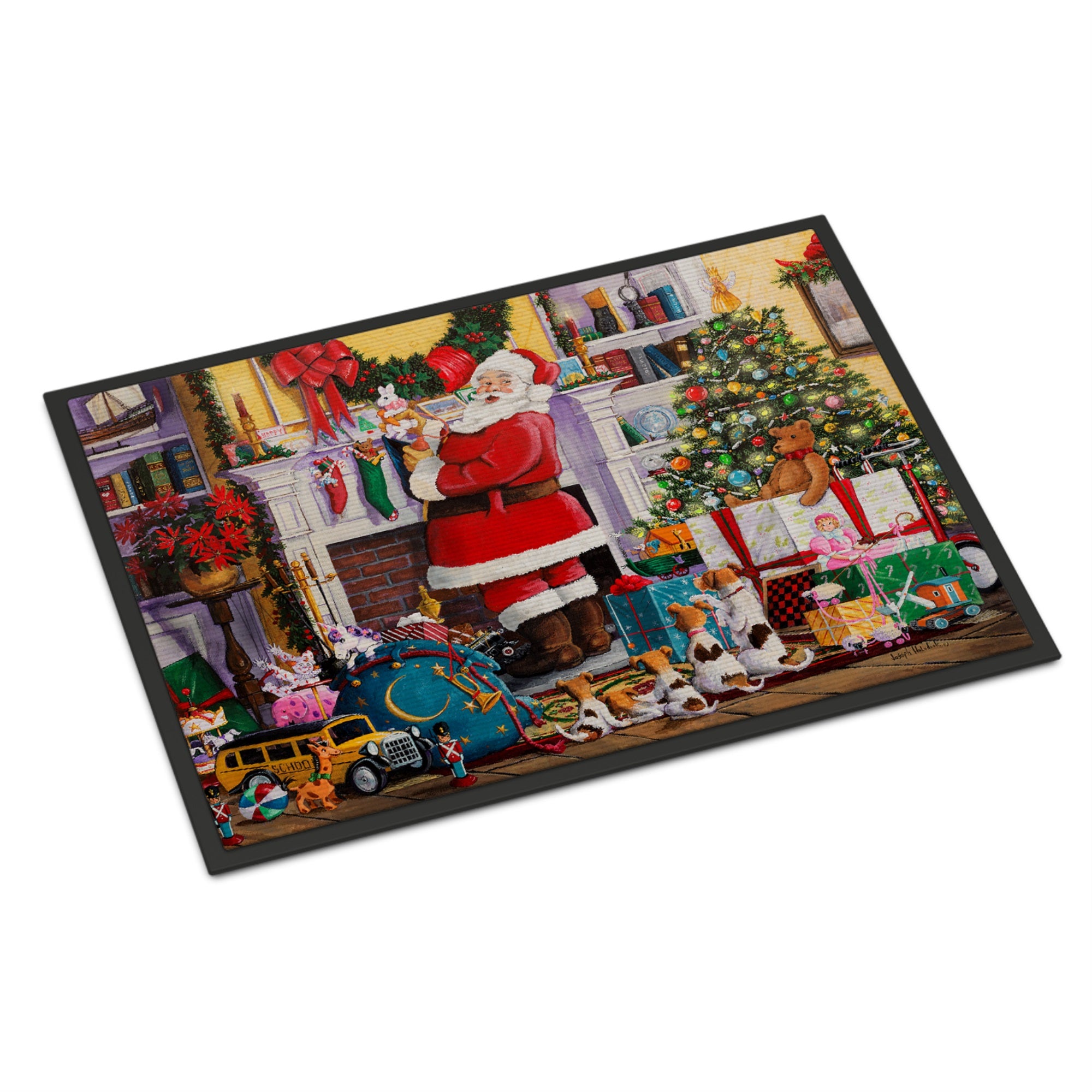 Santa Claus Placing The Presents Indoor Or Outdoor Mat 24X36