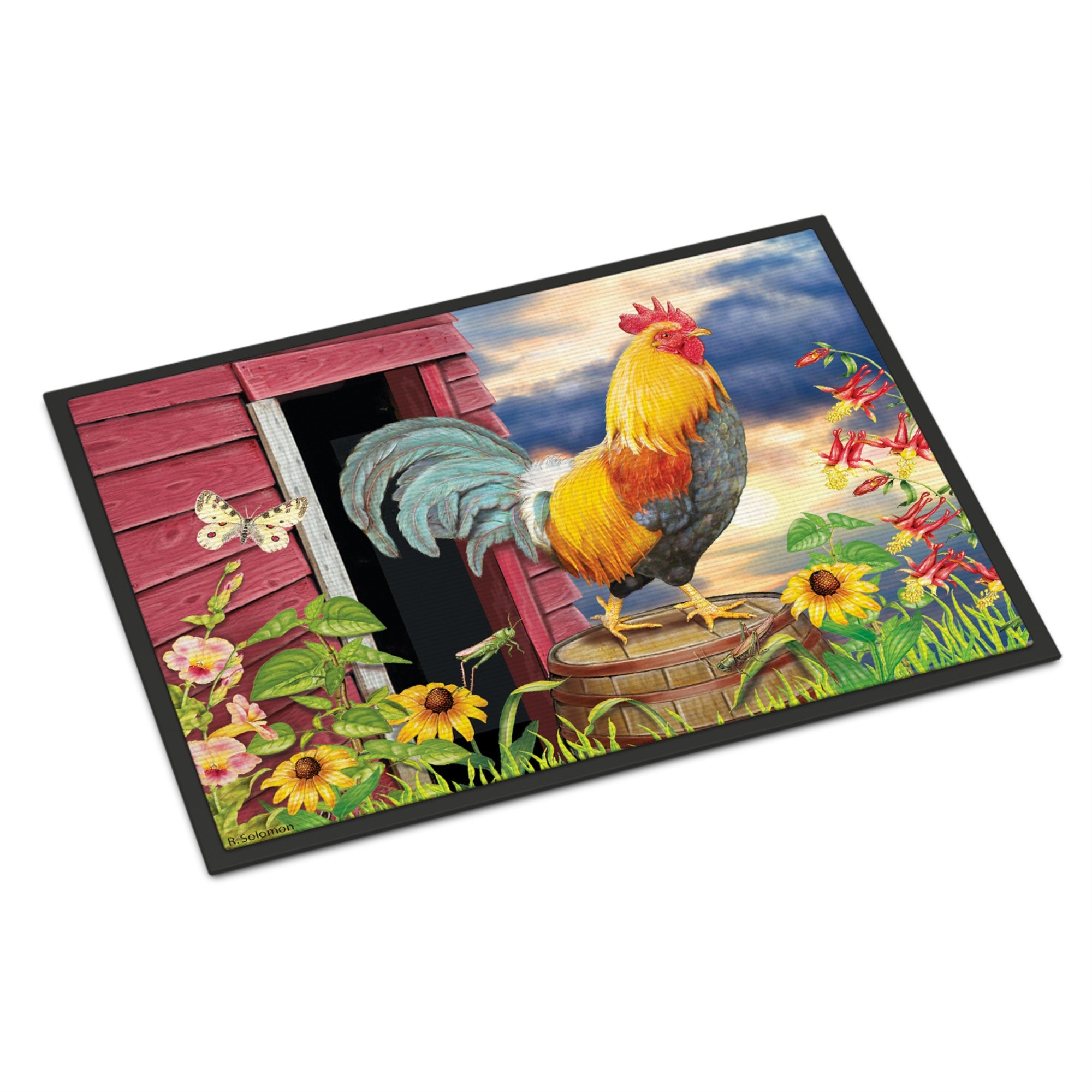 Rooster Barnyard Morning Indoor Or Outdoor Mat 24X36
