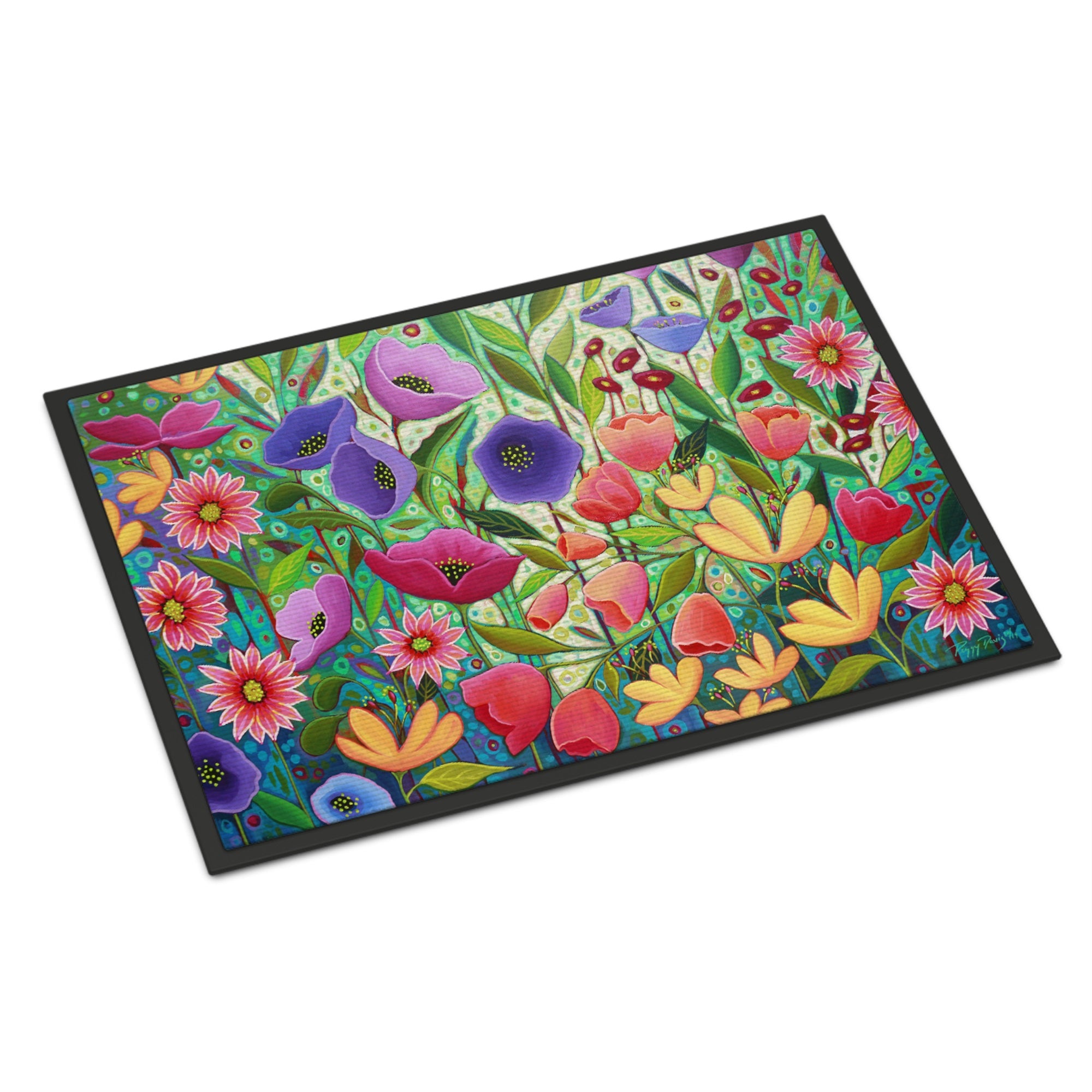 Enchanted Garden Flowers Indoor Or Outdoor Mat 18X27