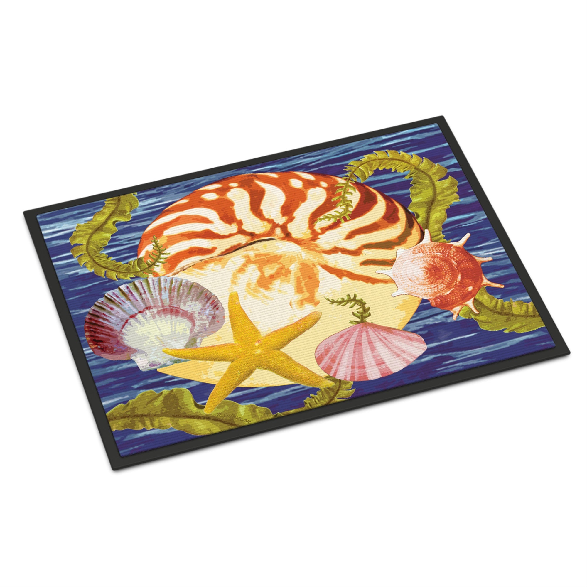 Nautilus And Gulf And Sundial Indoor Or Outdoor Mat 18X27