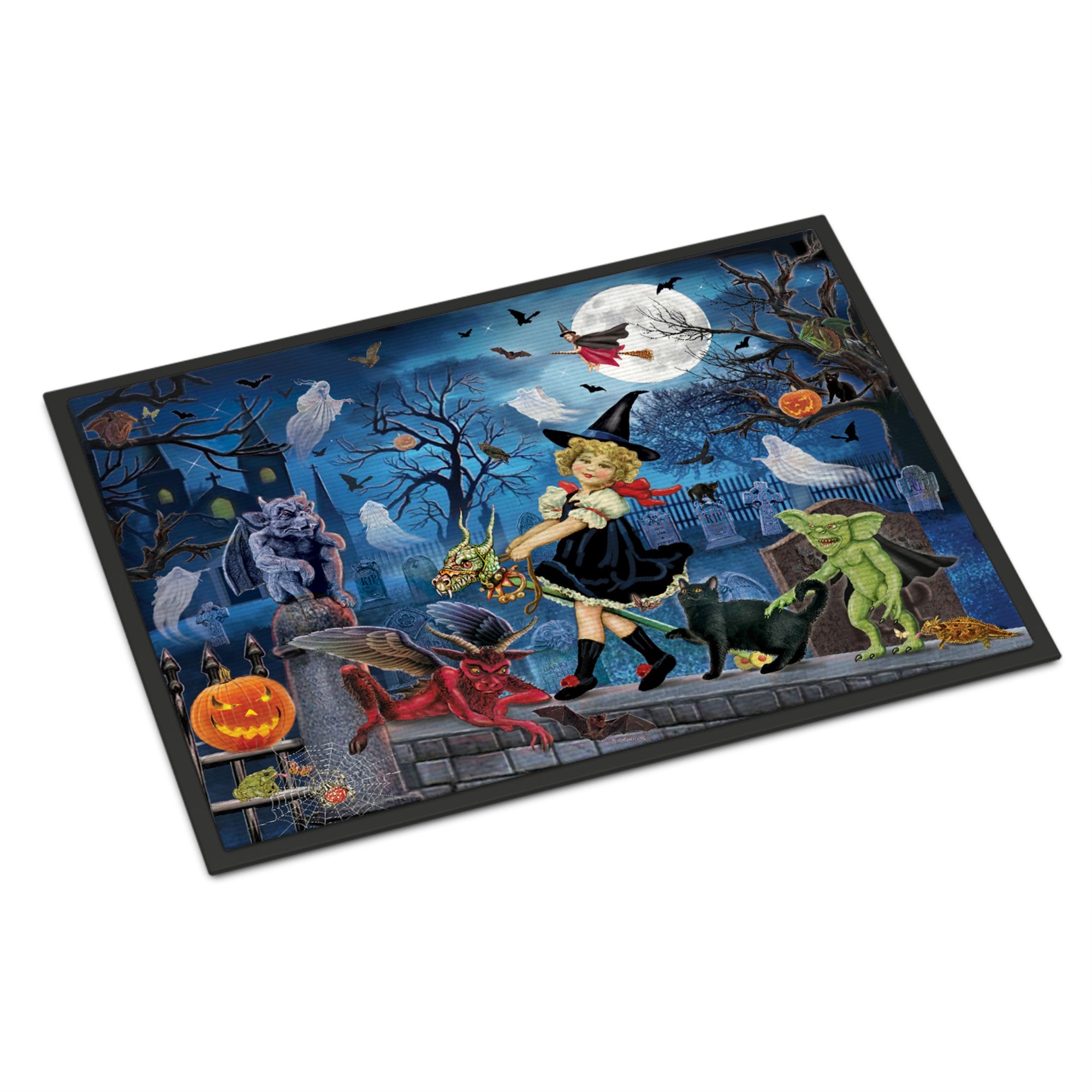 Littlest Witch'S Halloween Party Indoor Or Outdoor Mat 18X27