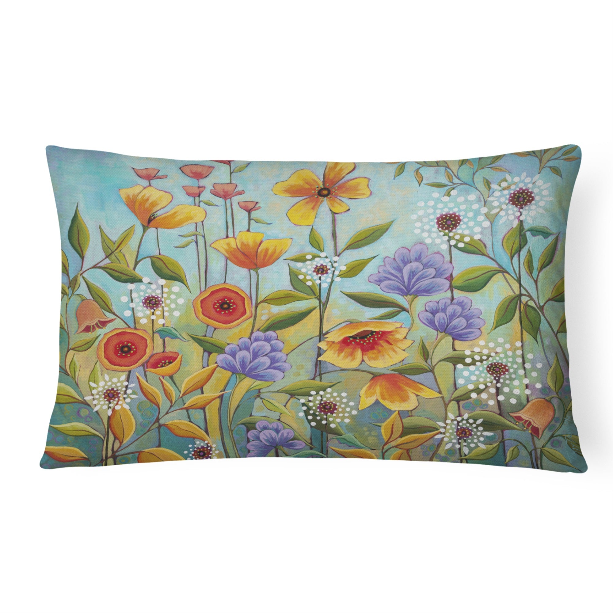 Fresh Air Flowers Canvas Fabric Decorative Pillow