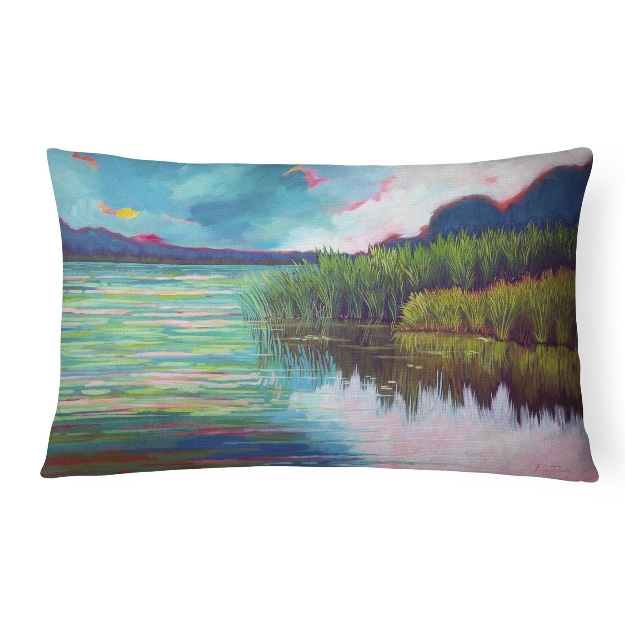 Moved Upon The Water Canvas Fabric Decorative Pillow