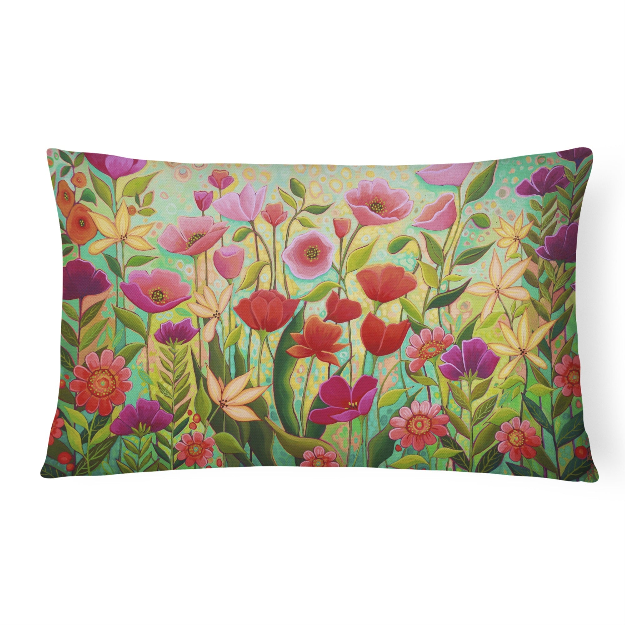 Wild Beauty Flowers Canvas Fabric Decorative Pillow