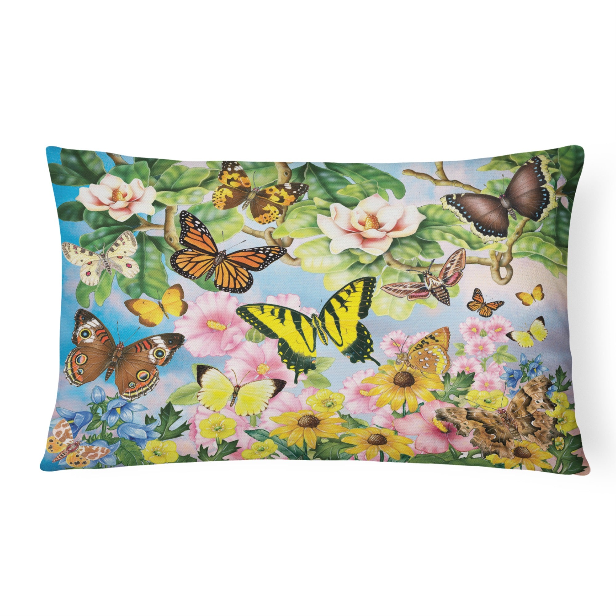 North American Butterflies Canvas Fabric Decorative Pillow