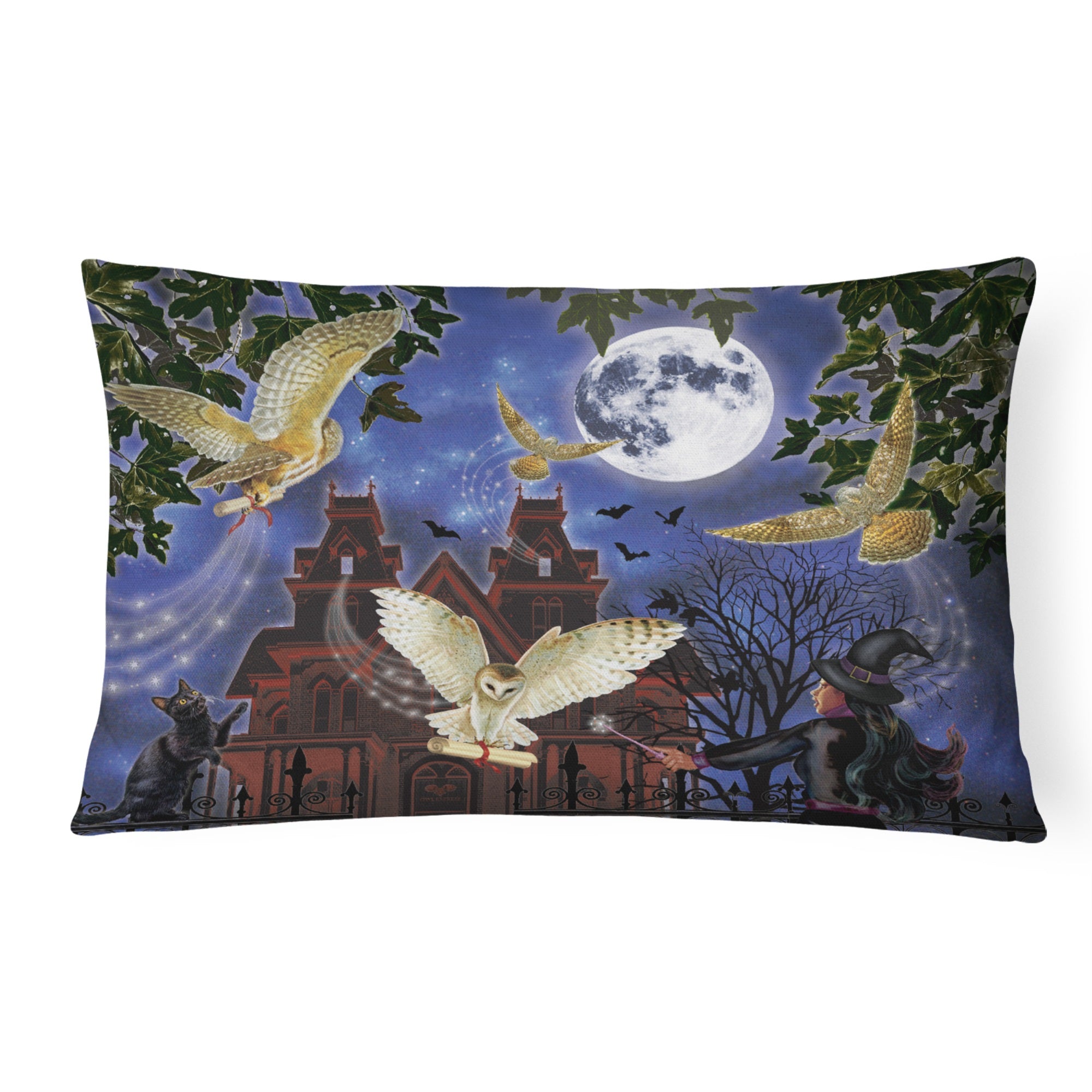 Halloween Owl Express Canvas Fabric Decorative Pillow