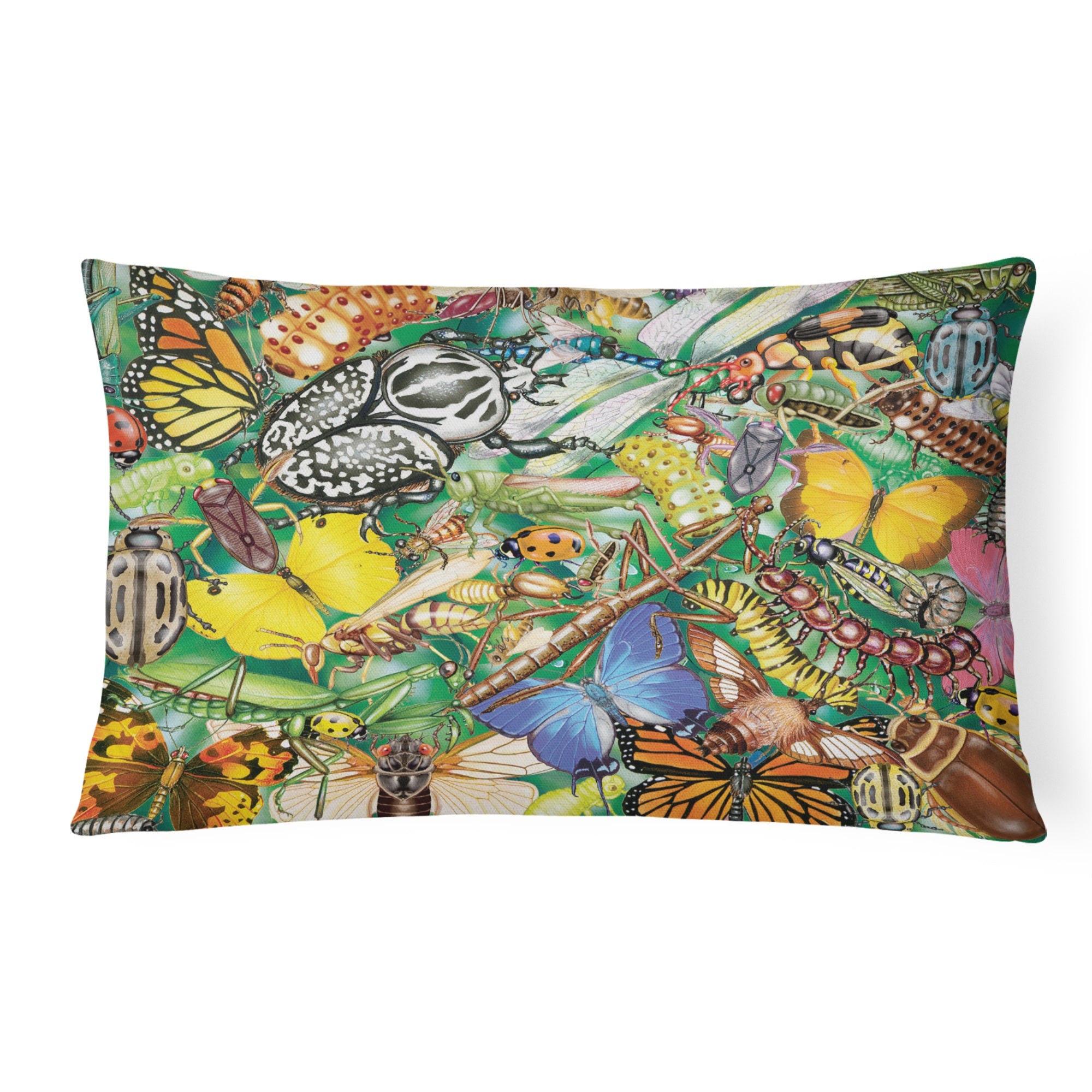 Insects & Butterflies Bug World Canvas Fabric Decorative Pillow