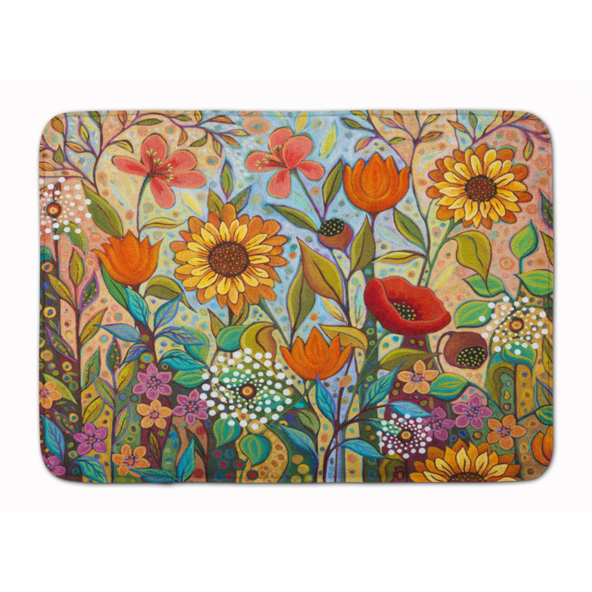 Joy In The Morning Flowers Machine Washable Memory Foam Mat